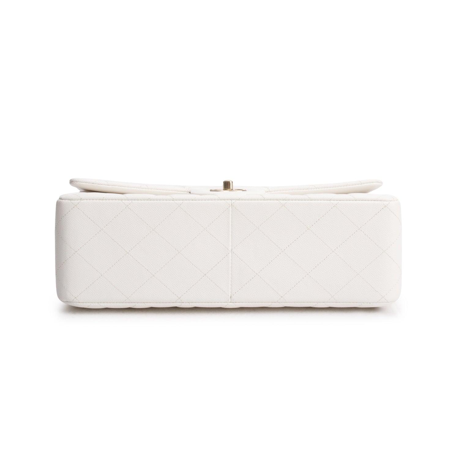 Chanel White Caviar Jumbo Classic Double Flap Bag