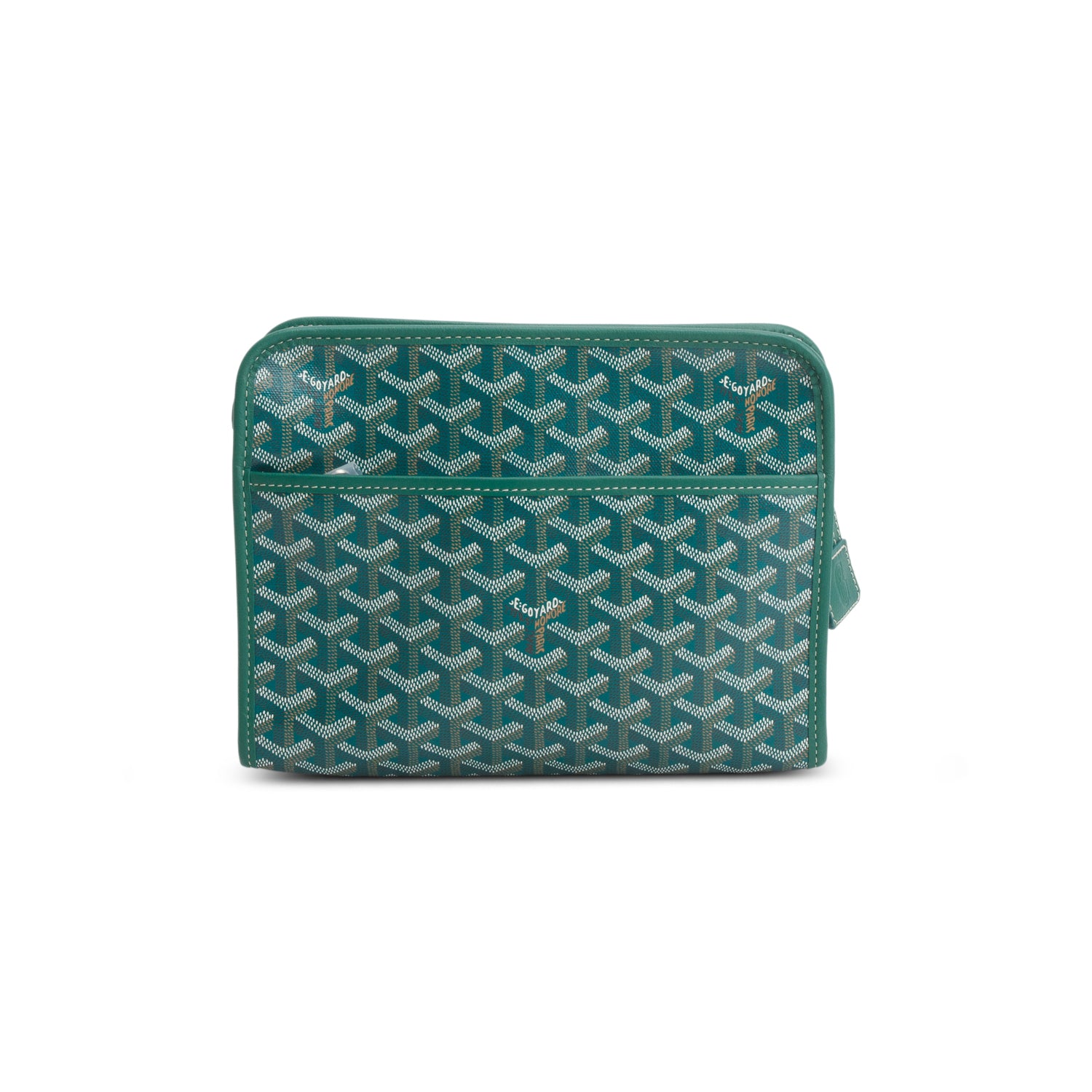 Goyard 2025 Green Goyardine Jouvence MM Toiletry Pouch w/ Receipt