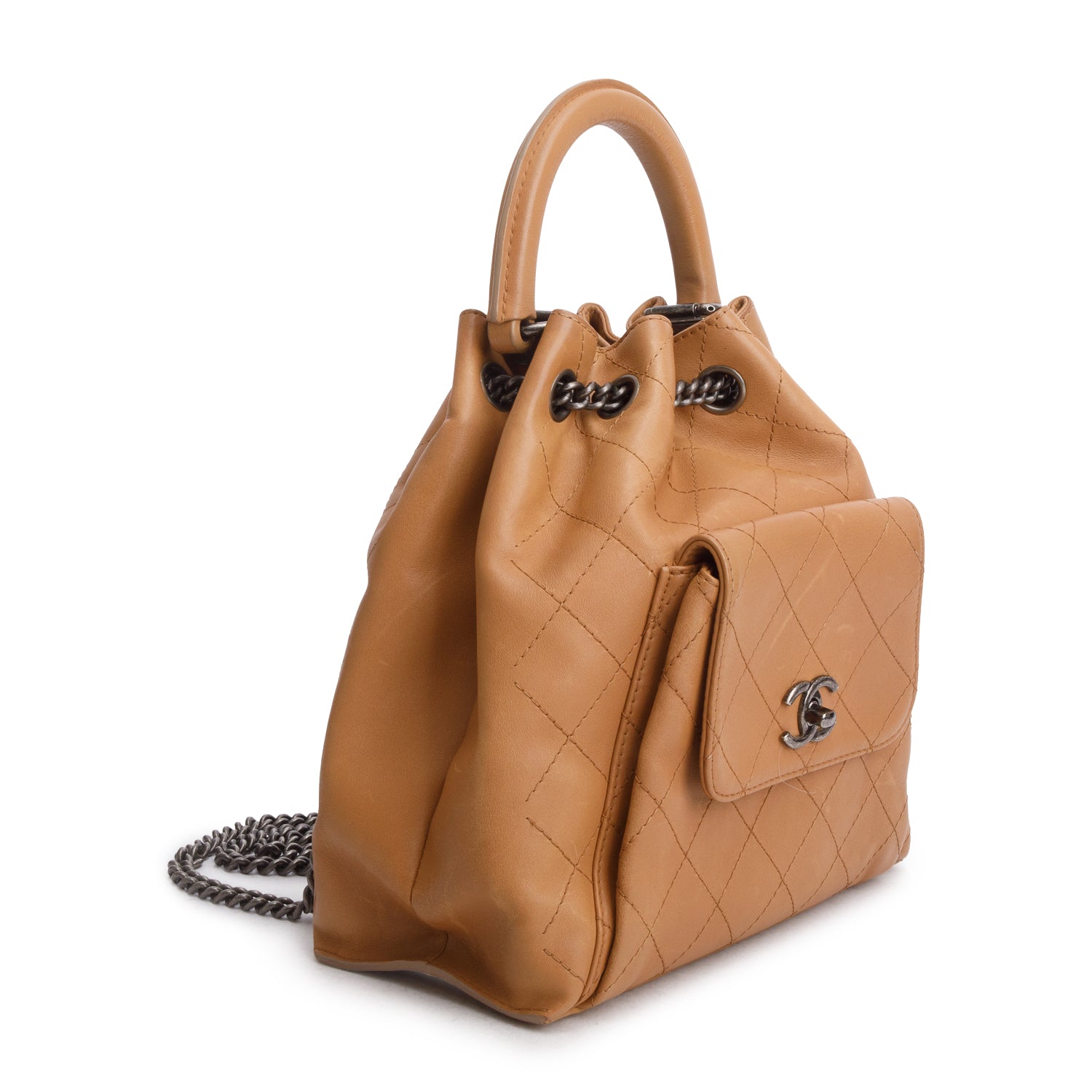 Chanel Brown Quilted Calfskin Leather Medium Urban Luxury Backpack w/ Authenticity Card
