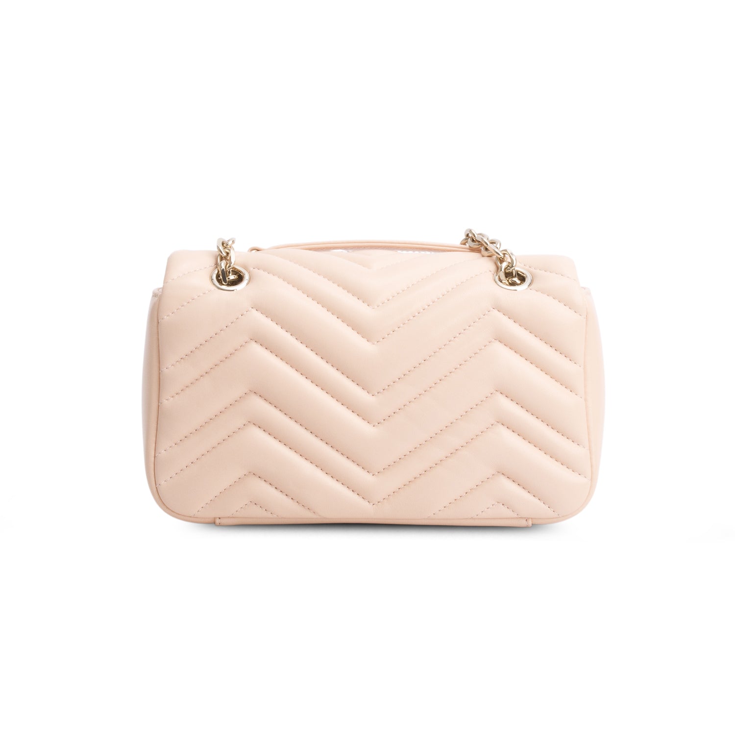 Gucci Pink Leather GG Marmont Small Shoulder Bag