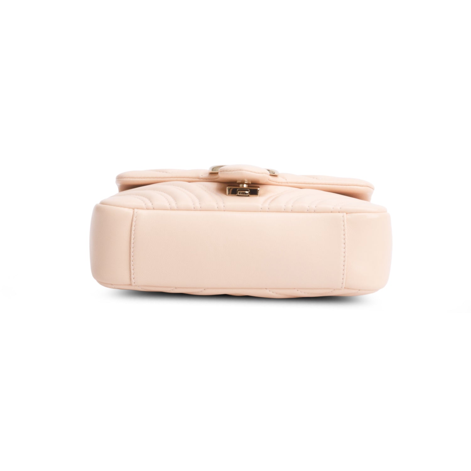 Gucci Pink Leather GG Marmont Small Shoulder Bag