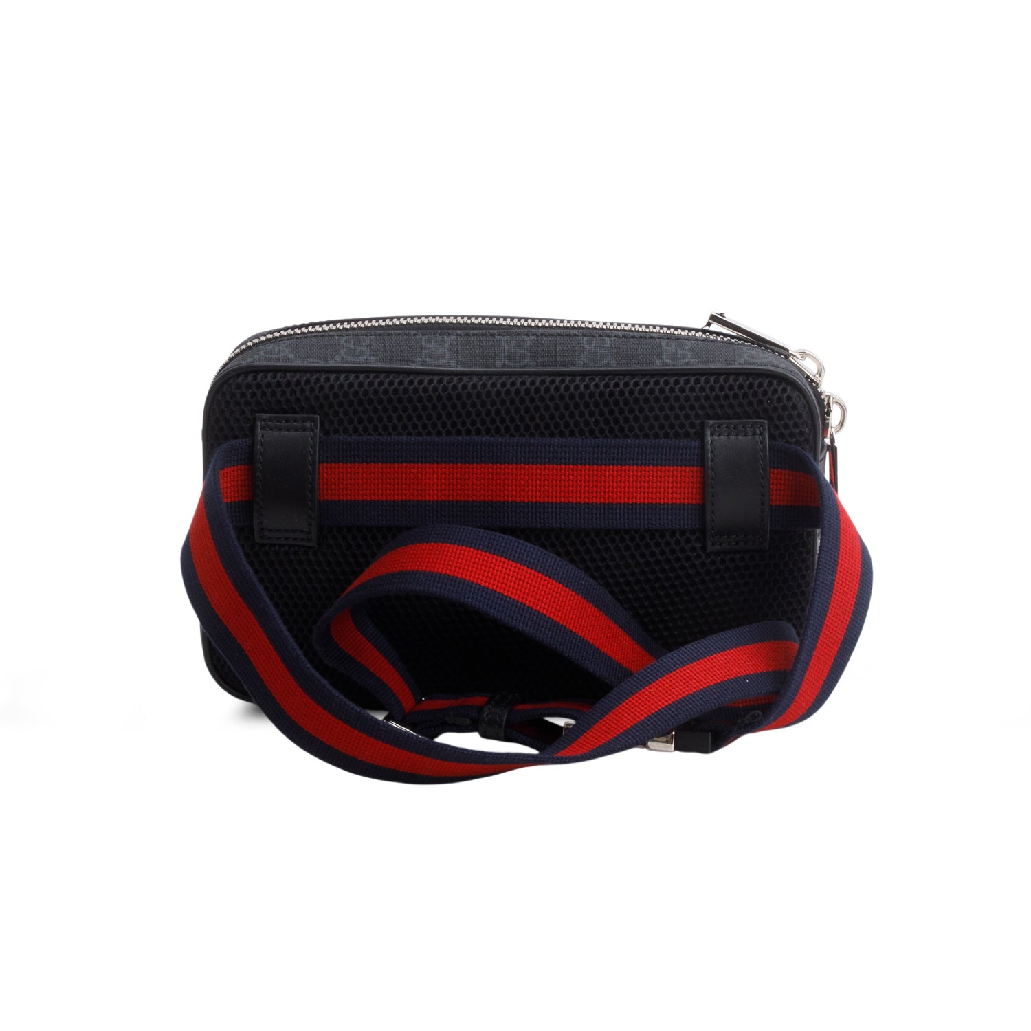 Gucci Black Soft GG Supreme Monogram Web Belt Bag