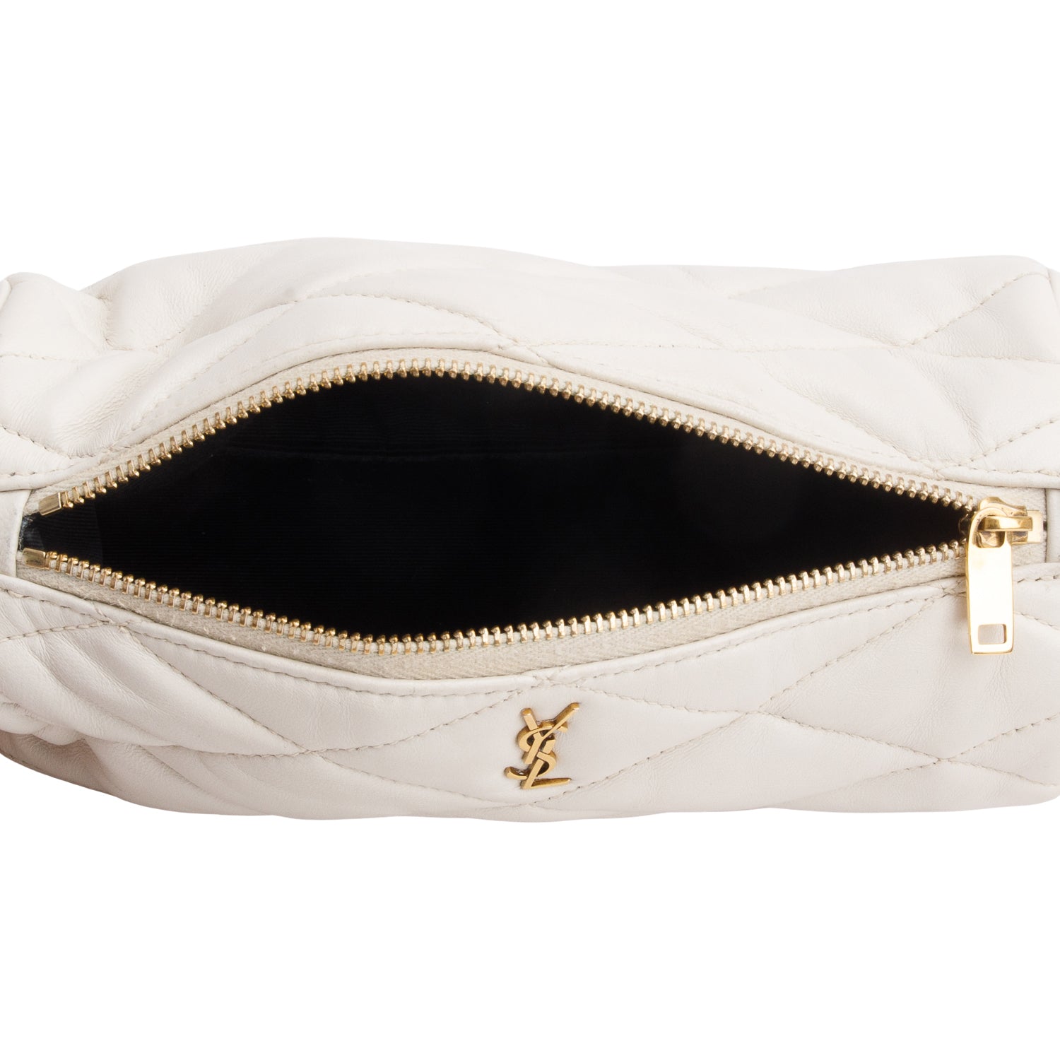 Saint Laurent 2022 Ivory Quilted Lambskin Leather Mini Sade Tube Bag