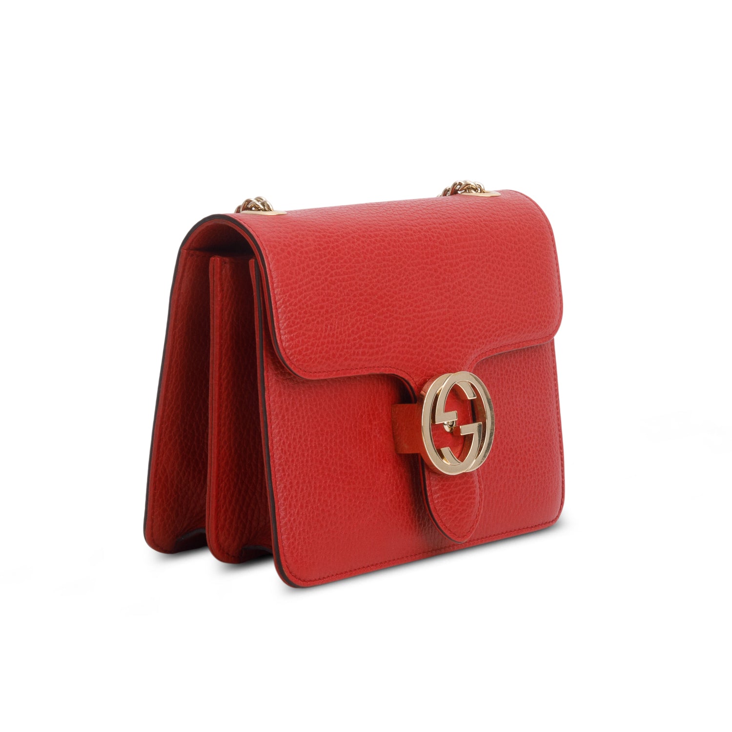 Gucci Red Dollar Calfskin Small Interlocking G Shoulder Bag