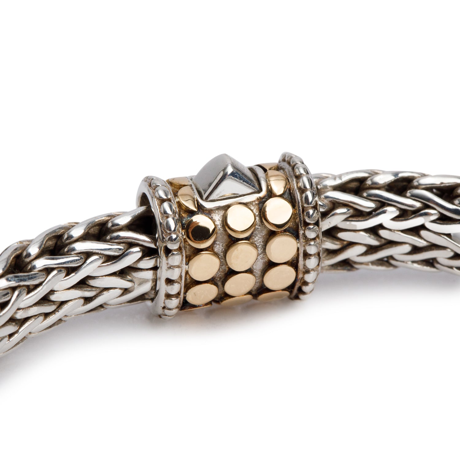 John Hardy Sterling Silver & 18k Yellow Gold 6.5 MM Dot Classic Chain Bracelet