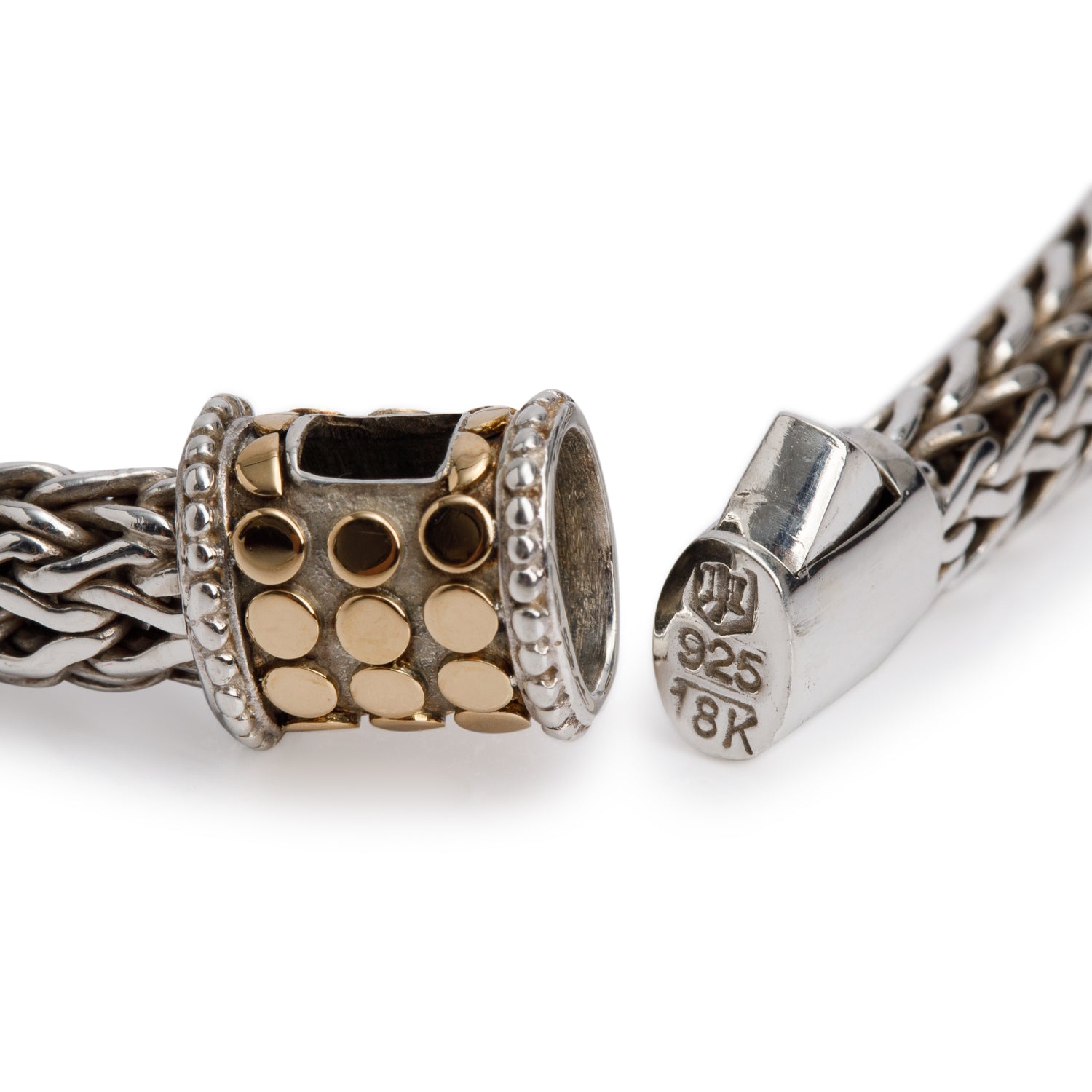 John Hardy Sterling Silver & 18k Yellow Gold 6.5 MM Dot Classic Chain Bracelet