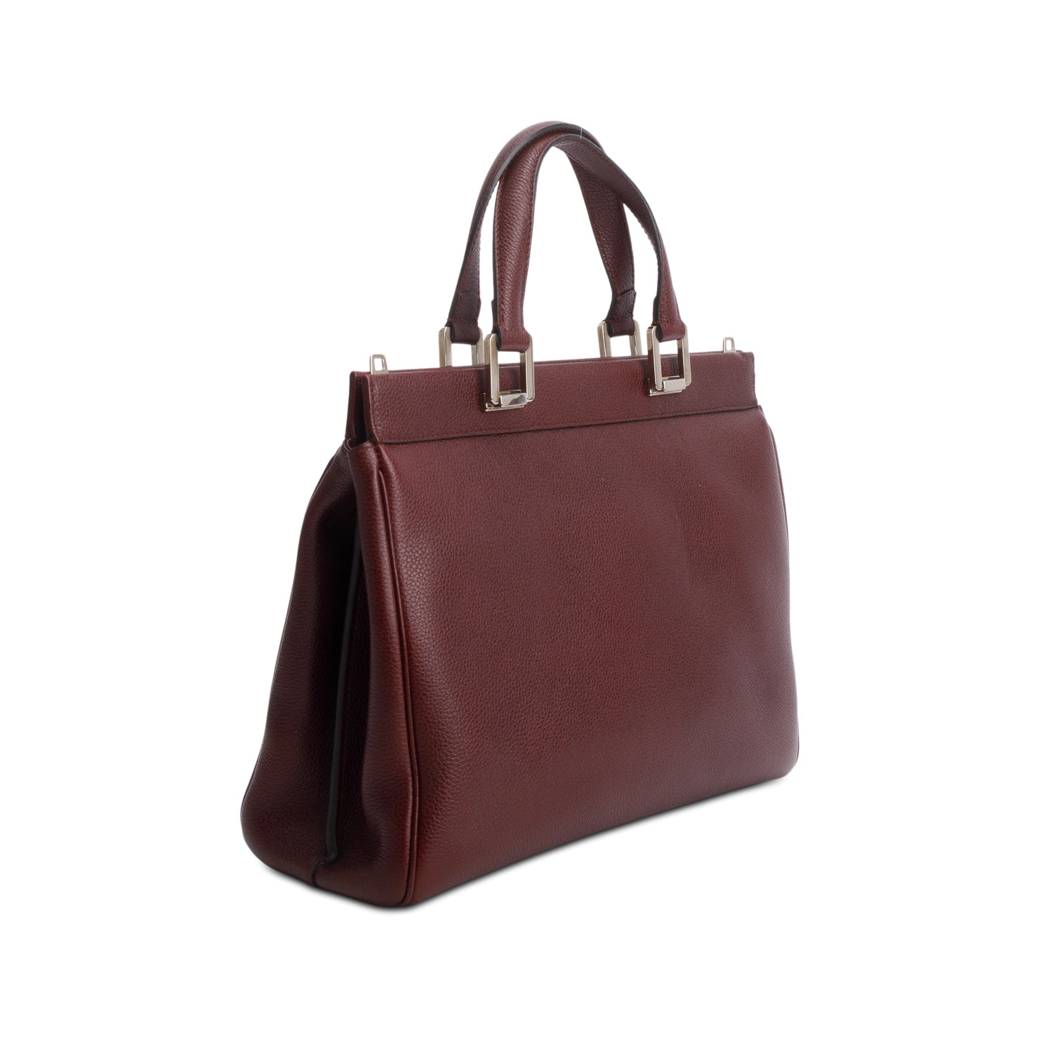 Gucci Burgundy Grainy Calfskin Medium Zumi Top Handle w/ Strap