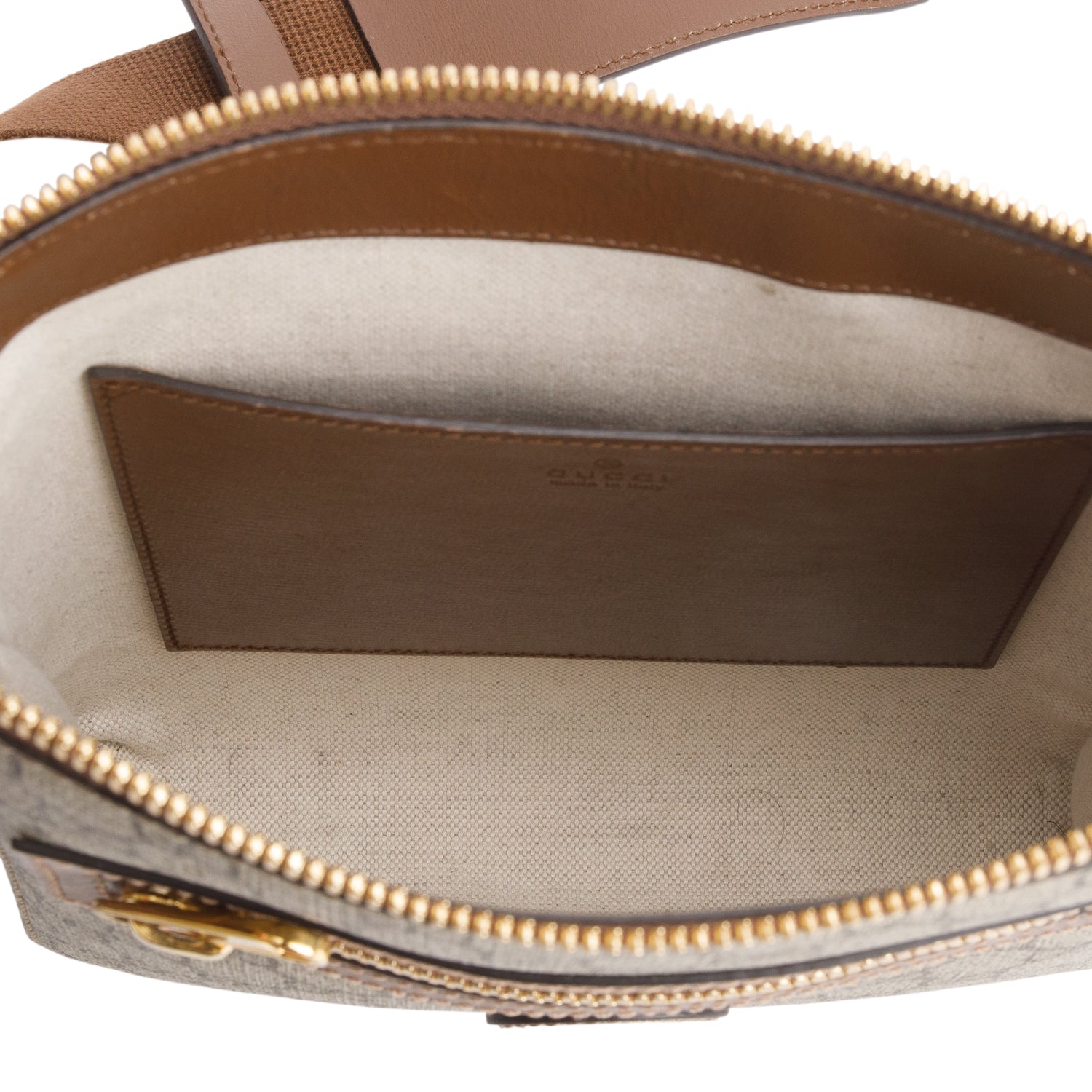 Gucci GG Supreme Monogram Azalea Calfskin Retro Interlocking G Flat Messenger Bag w/ Box