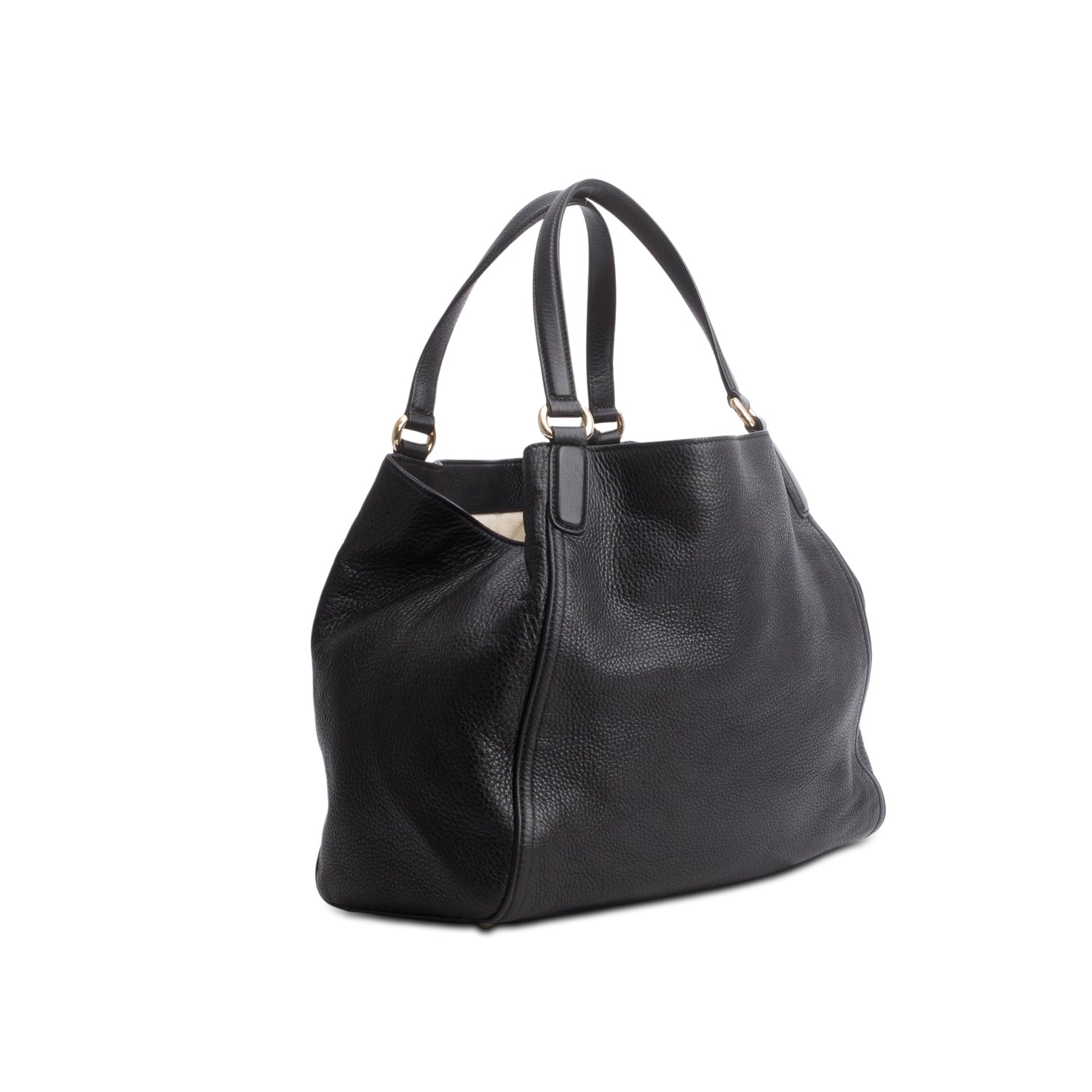 Gucci Black Pebbled Calfskin Medium Soho Shoulder Bag