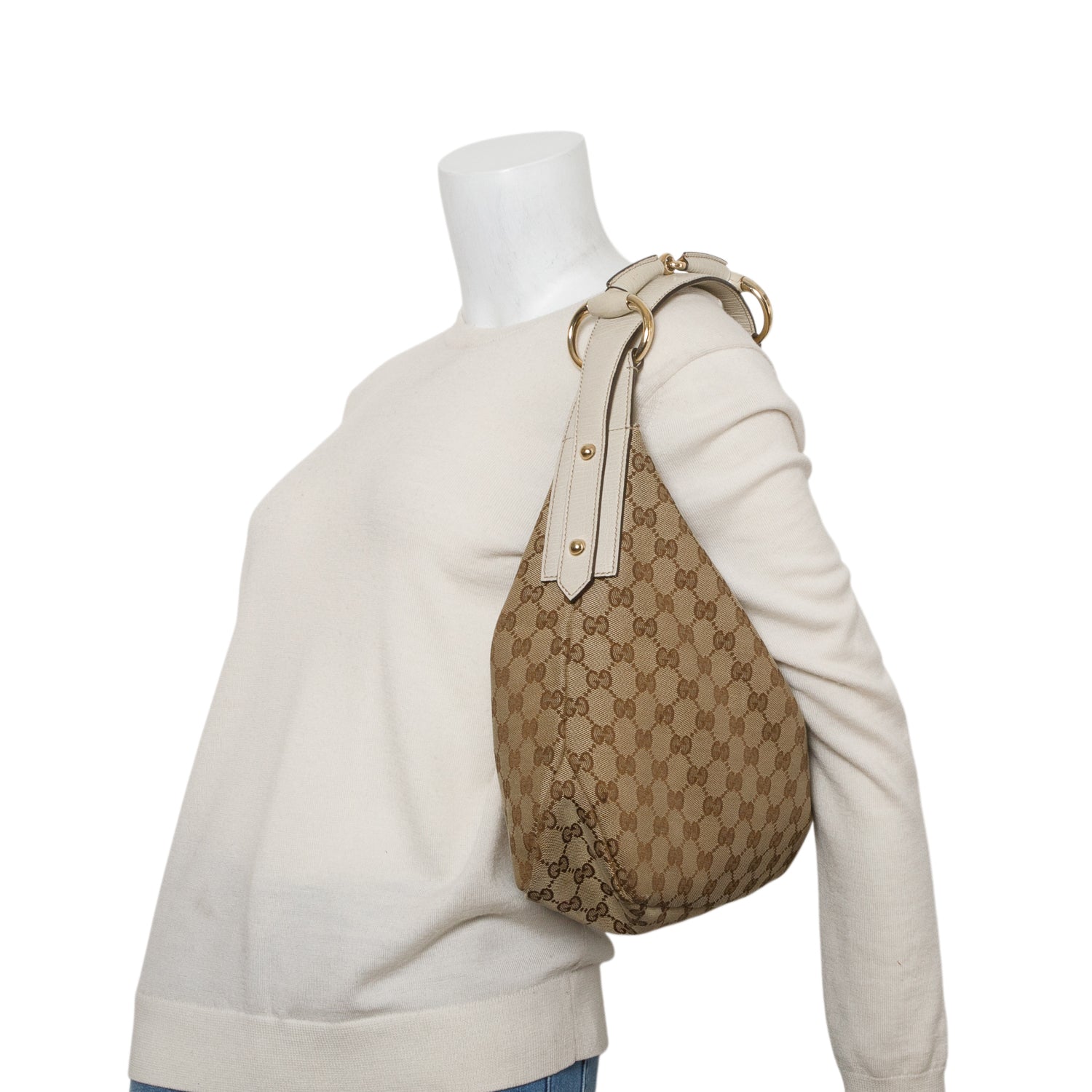 Gucci Monogram Medium Horsebit Chain Hobo