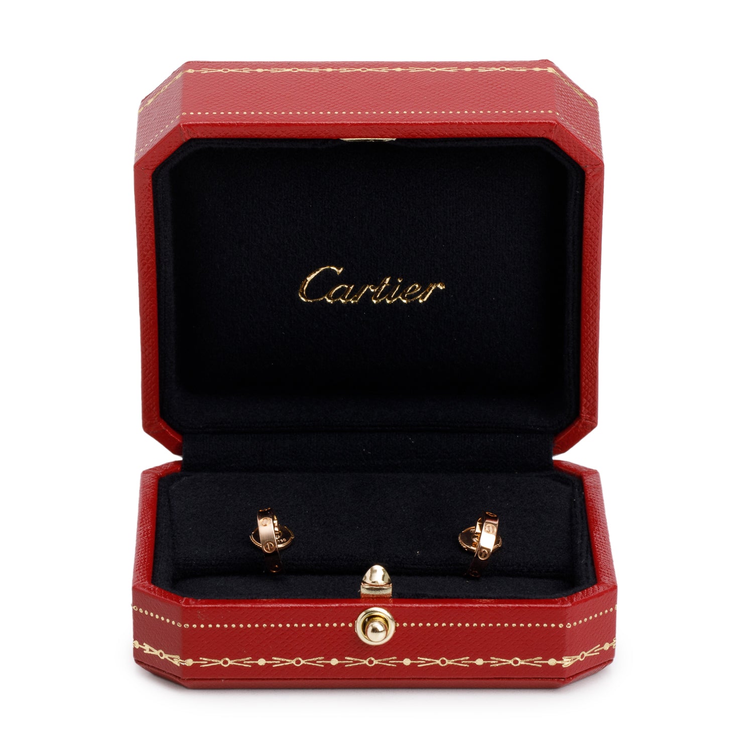Cartier 18k Rose Gold Love Hoop Earrings, Small Model w/ Box & Receipt