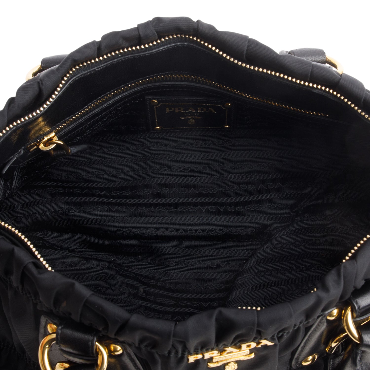 Prada Black Tessuto Nylon Gaufre Tote w/ Strap