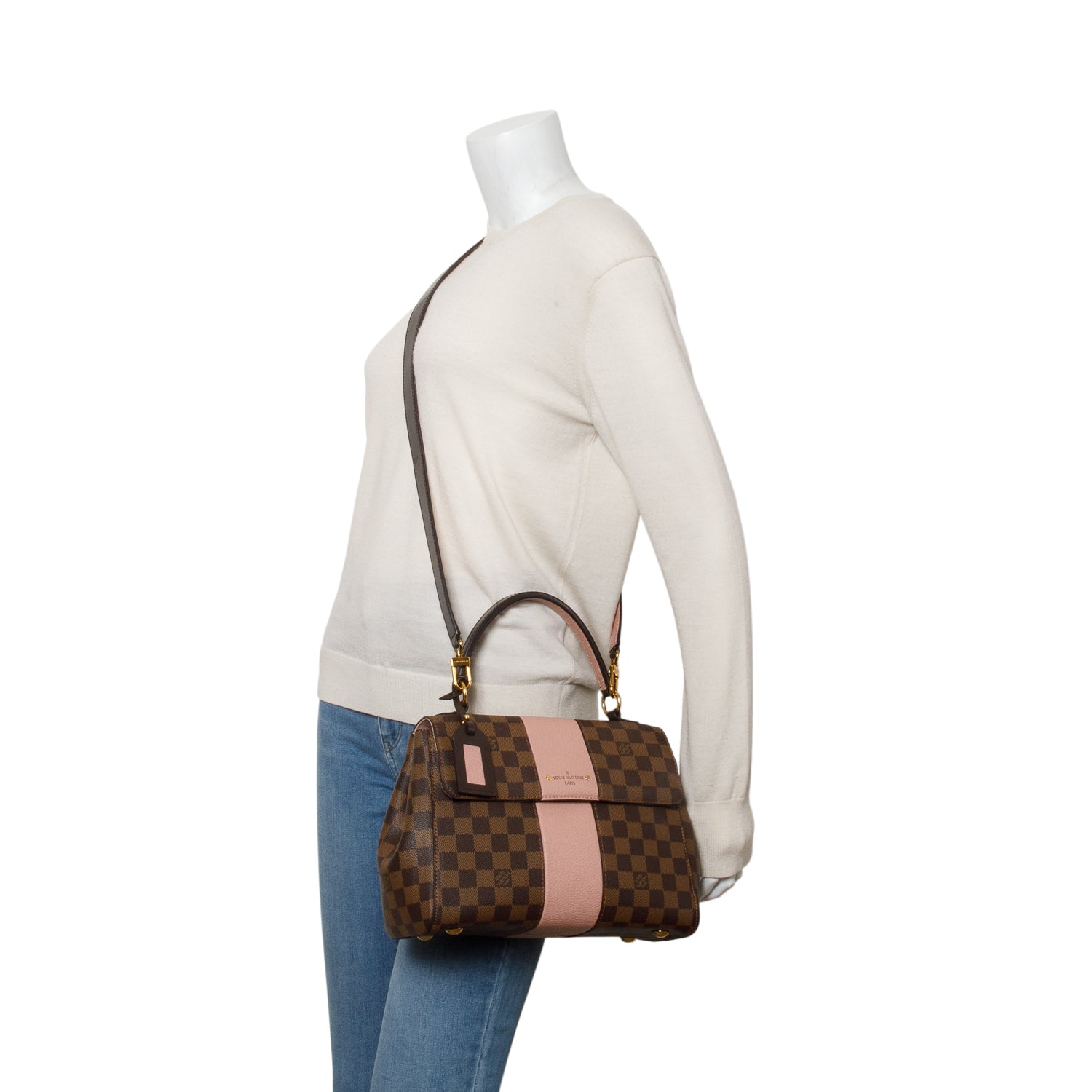Louis Vuitton Damier Ebene Bond Street MM w/ Strap & Receipt