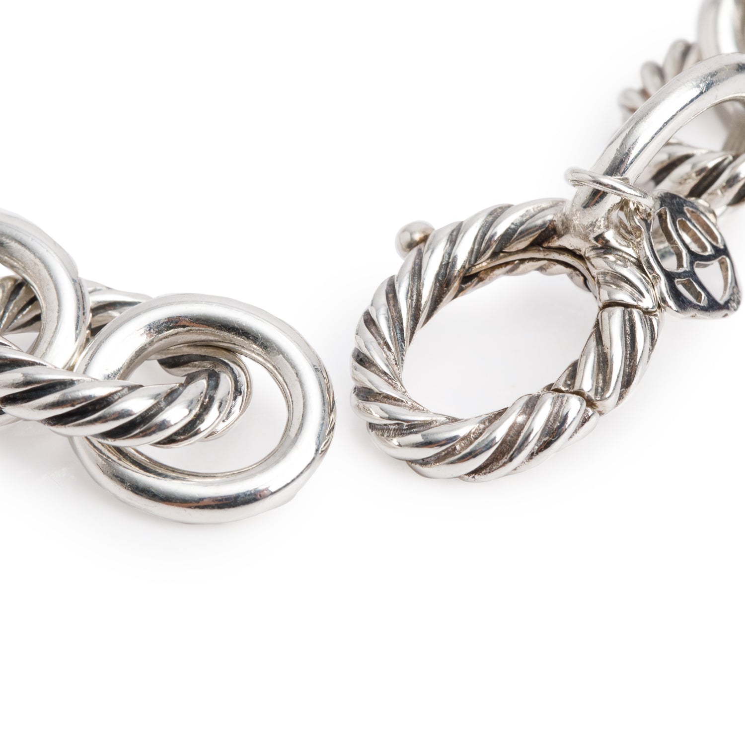 David Yurman Sterling Silver Oval Link Chain Bracelet, 12 MM