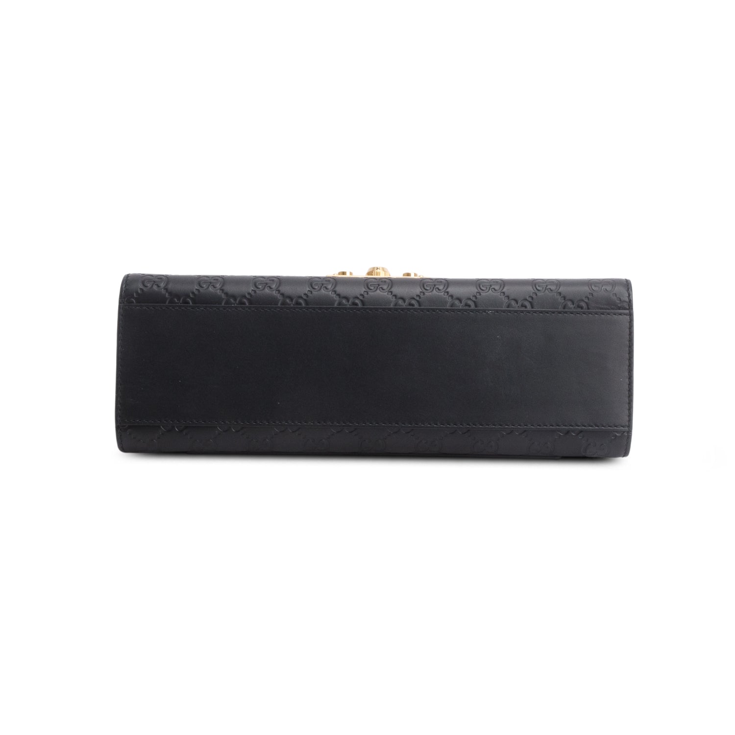 Gucci Black GG Signature Leather Medium Padlock Shoulder Bag w/ Box