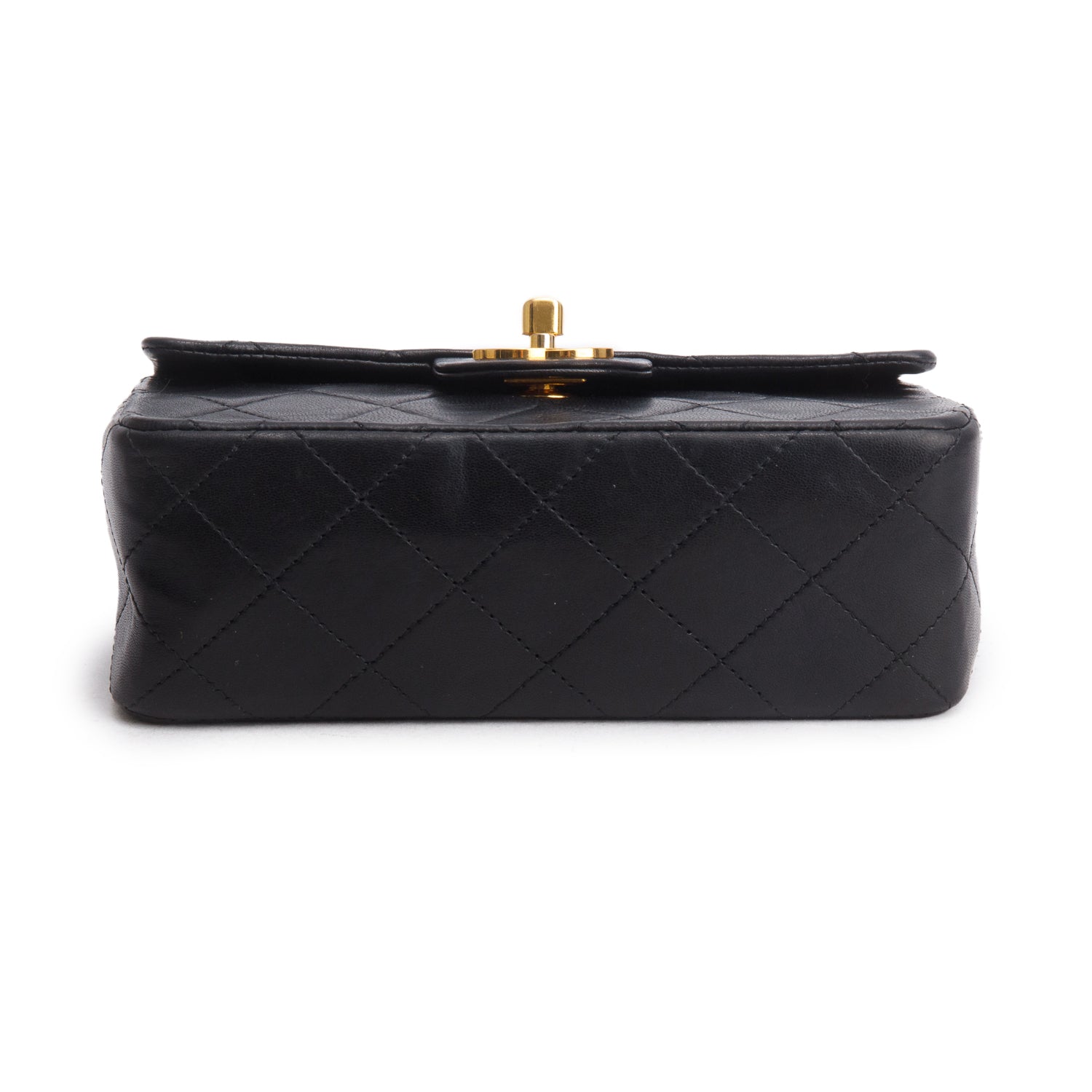Chanel Vintage Black Lambskin Classic Mini Square Flap w/ Box