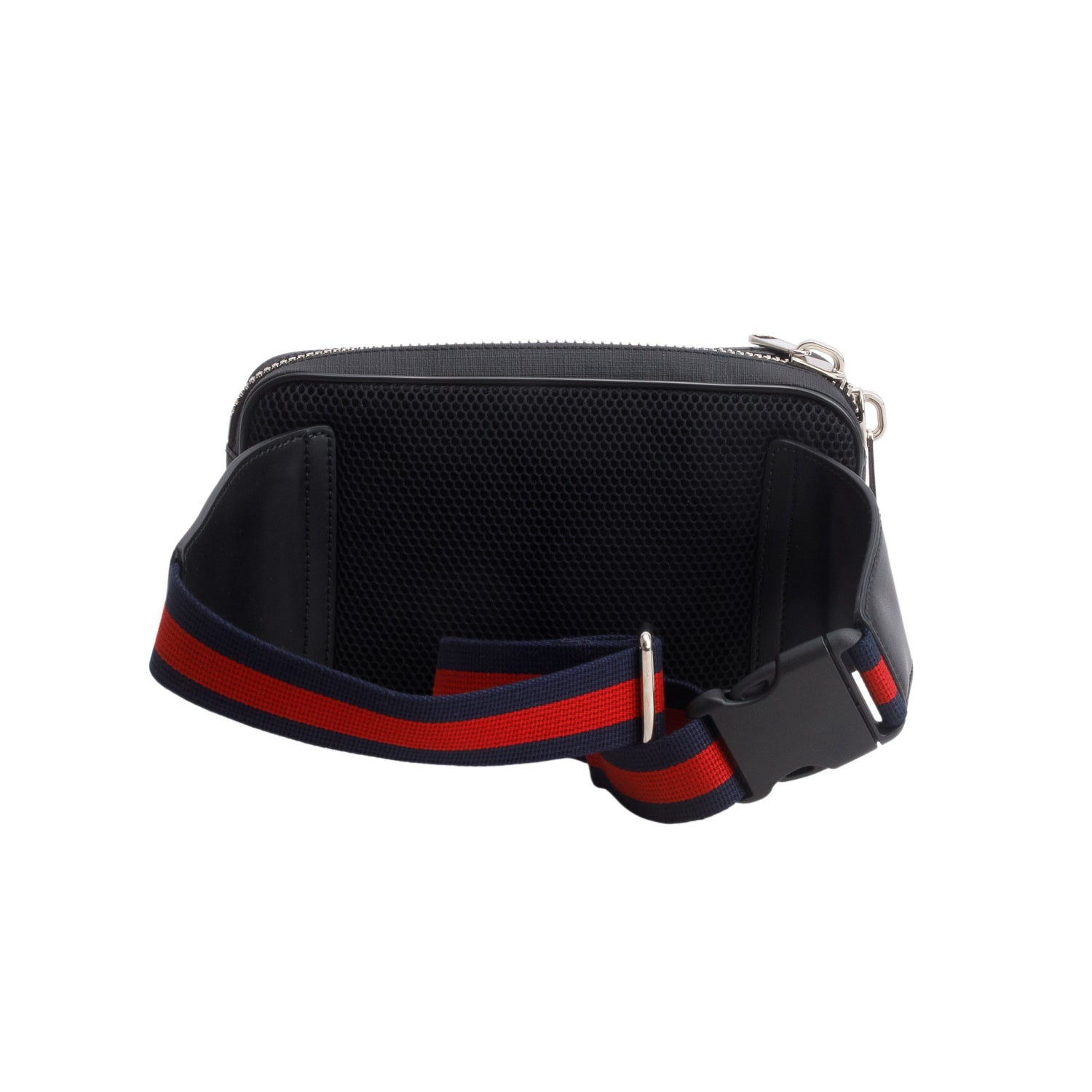 Gucci Black Soft GG Supreme Monogram Web Belt Bag