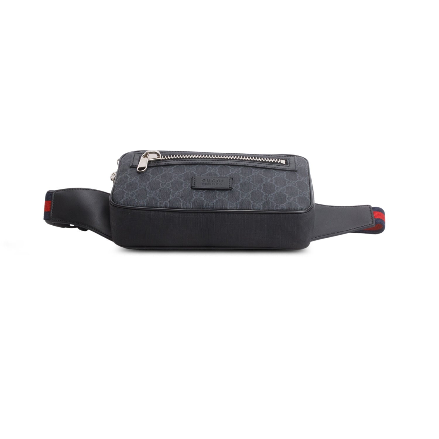 Gucci Black Soft GG Supreme Monogram Web Belt Bag