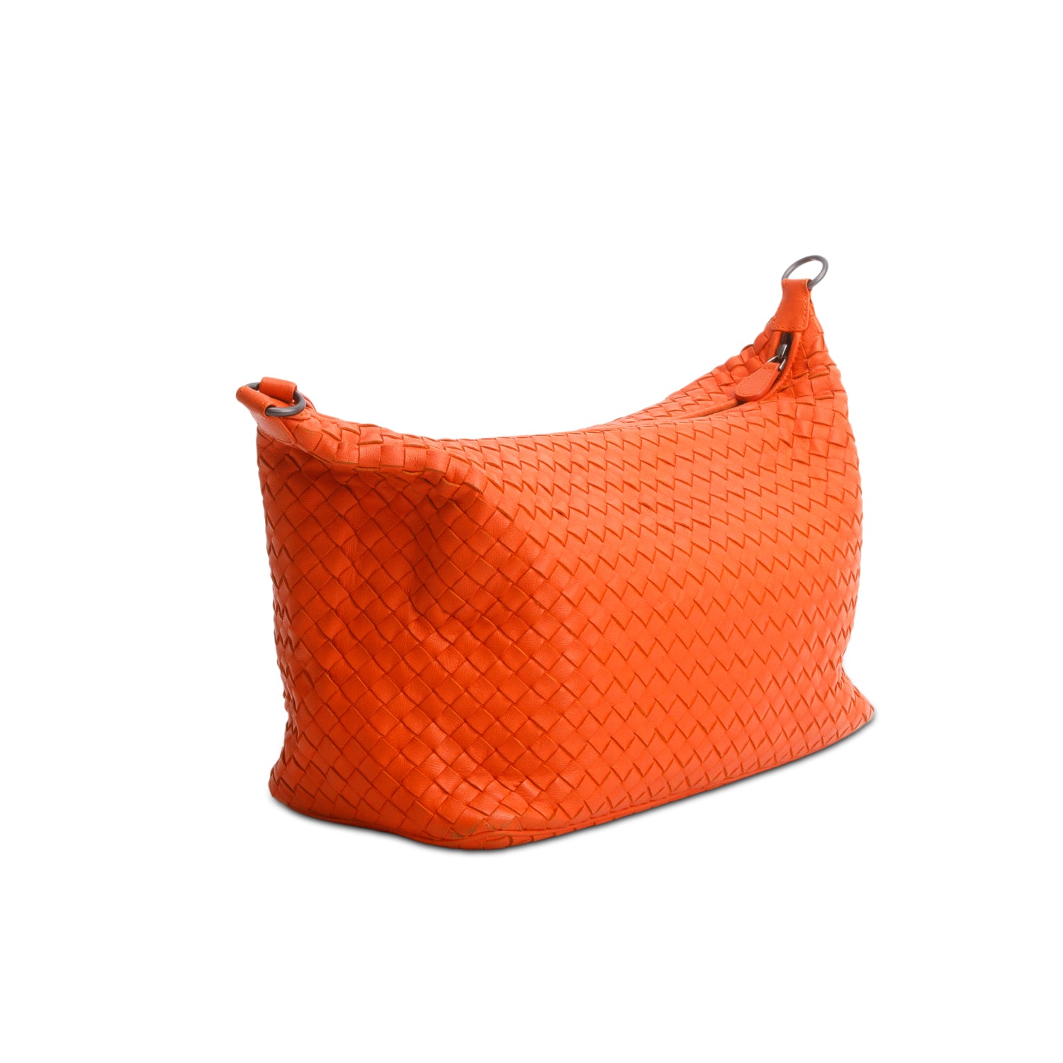 Bottega Veneta Orange Nappa Intreciatto Small Shoulder Bag