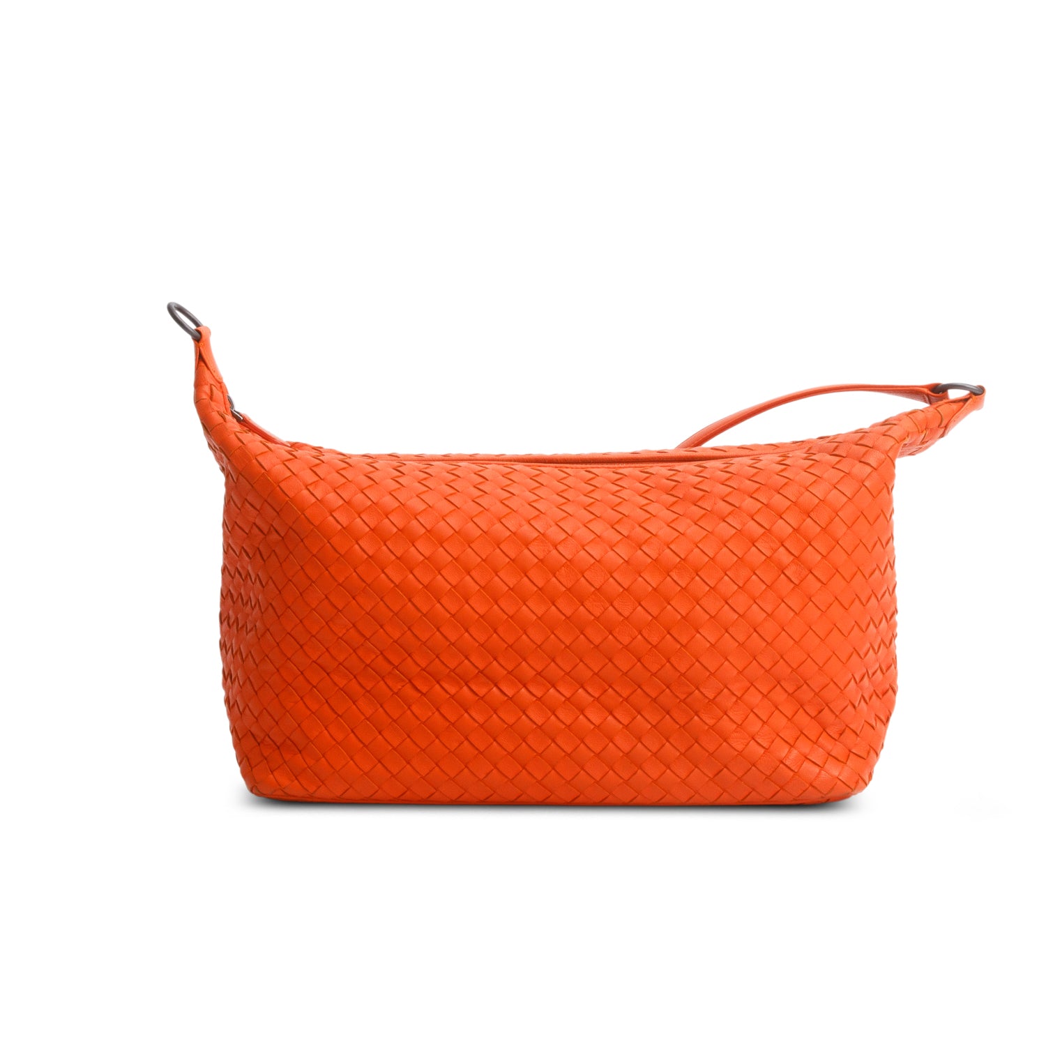 Bottega Veneta Orange Nappa Intreciatto Small Shoulder Bag