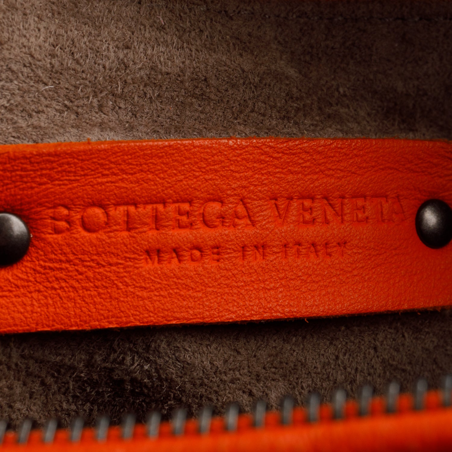 Bottega Veneta Orange Nappa Intreciatto Small Shoulder Bag