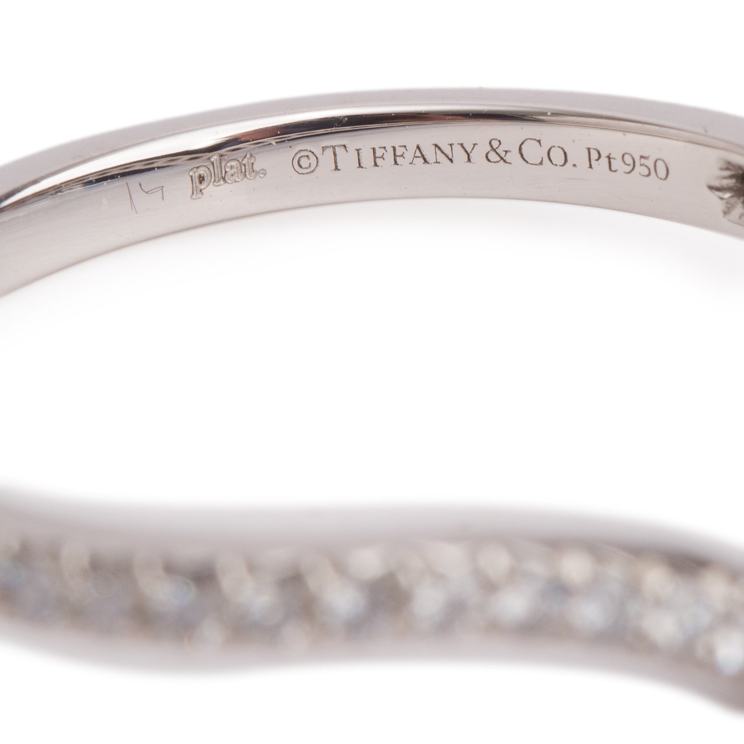 Tiffany & Co. Soleste Platinum Diamond V Ring, Size 7.5