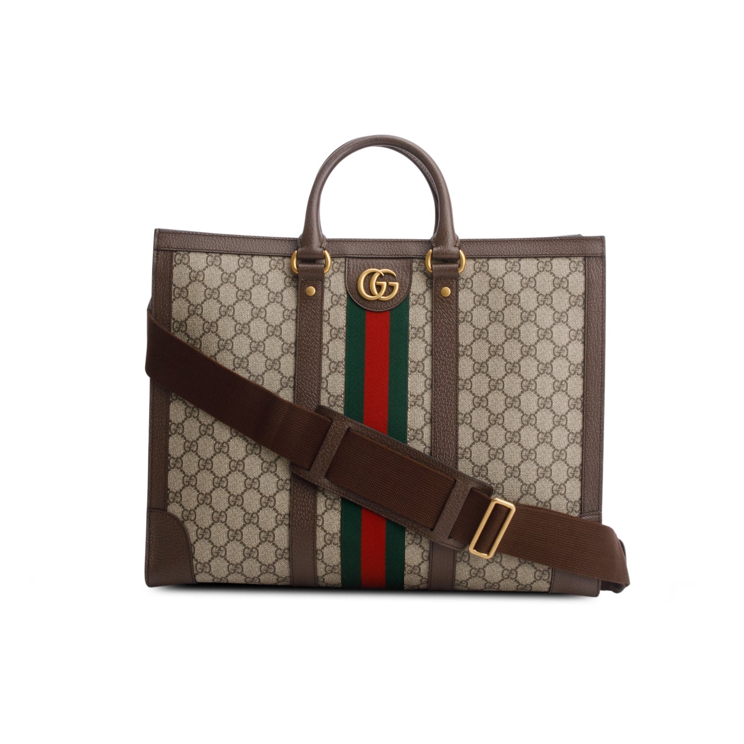 Gucci GG Supreme Monogram Web Ophidia Large Tote w/ Strap