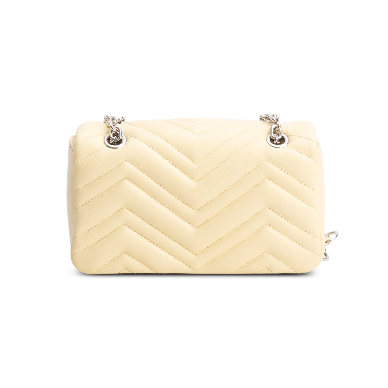 Gucci Yellow Leather GG Marmont Small Shoulder Bag w/ Box