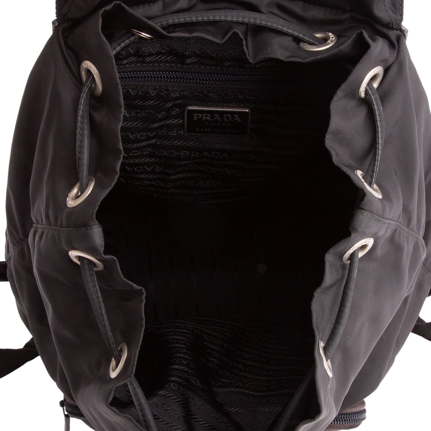 Prada Black Tessuto Nylon Vela Cinch Backpack