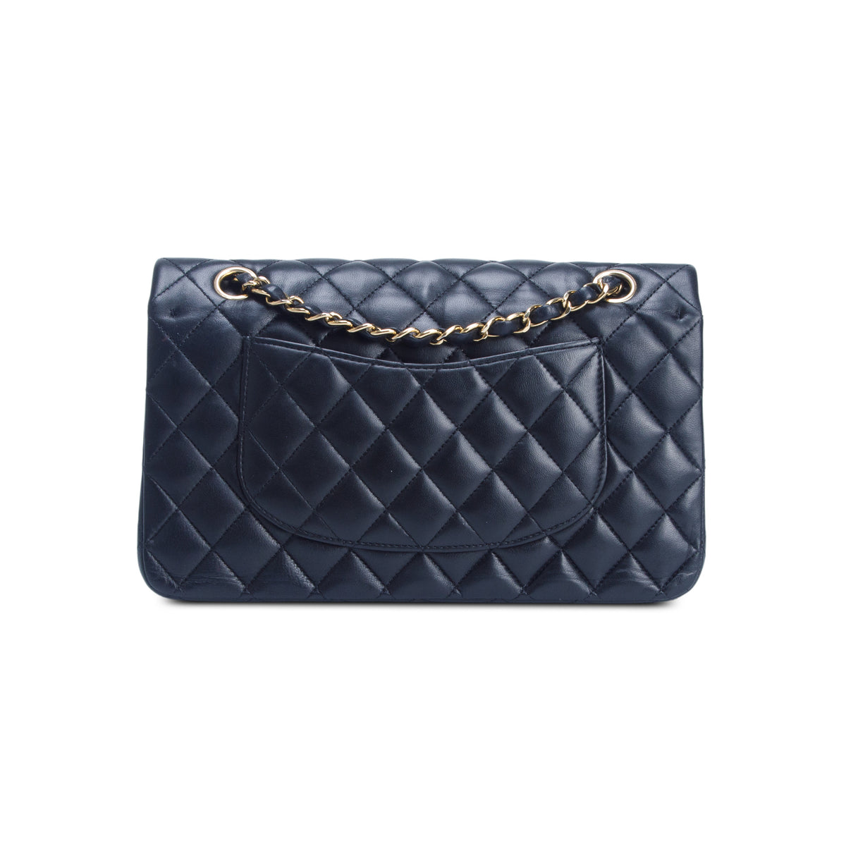 Chanel Black Quilted Lambskin Leather Classic Medium Double Flap Bag