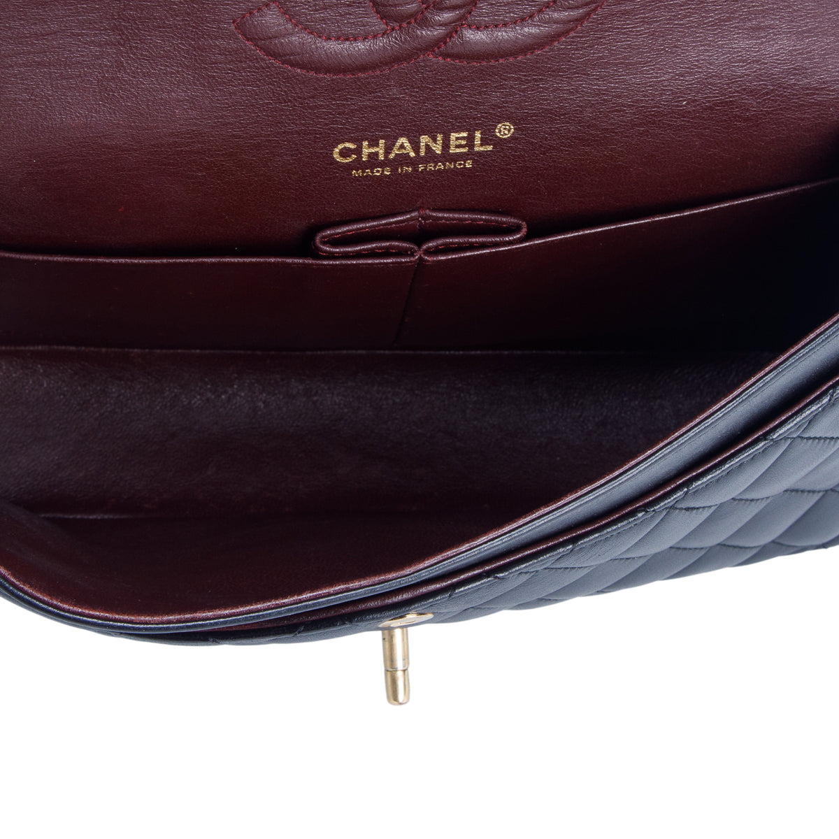 Chanel Black Quilted Lambskin Leather Classic Medium Double Flap Bag
