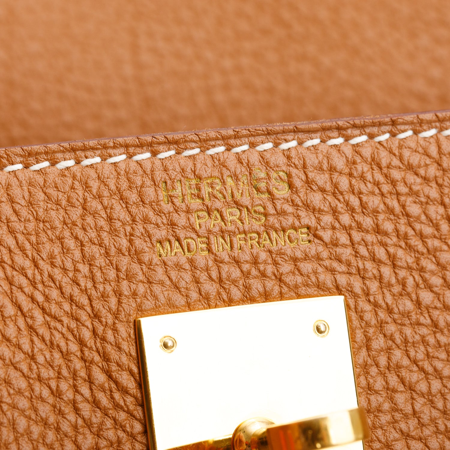 Hermes Gold Togo Kelly Retourne 35 w/ Box & Strap