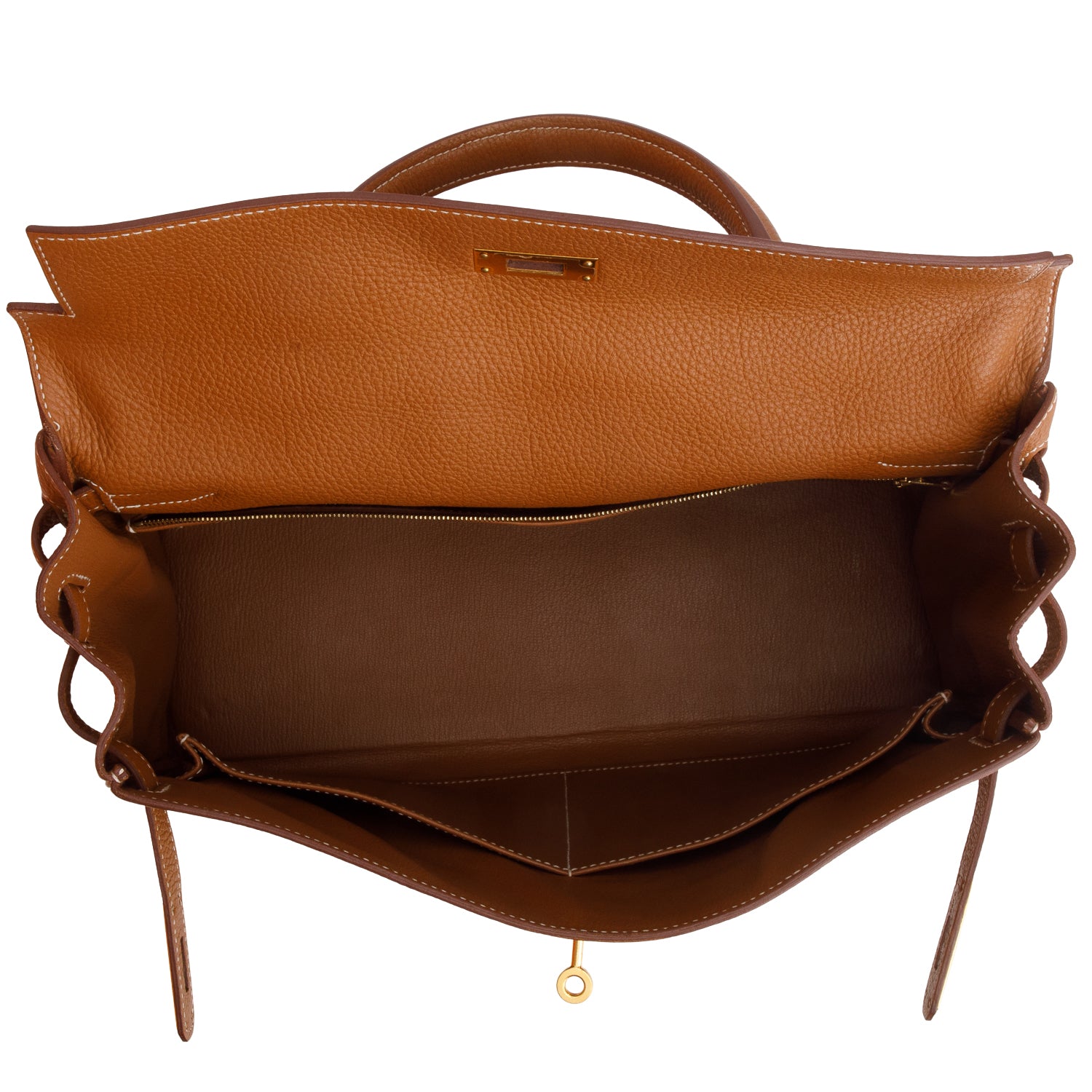 Hermes Gold Togo Kelly Retourne 35 w/ Box & Strap
