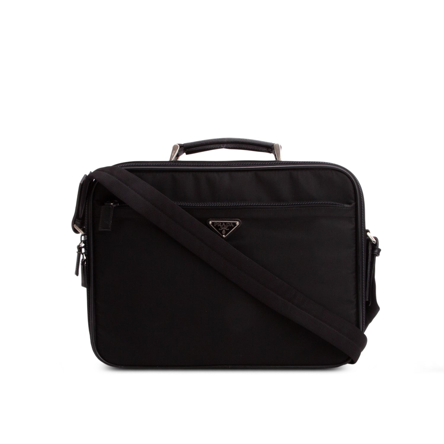 Prada Black Tessuto Nylon Computer Bag w/ Strap