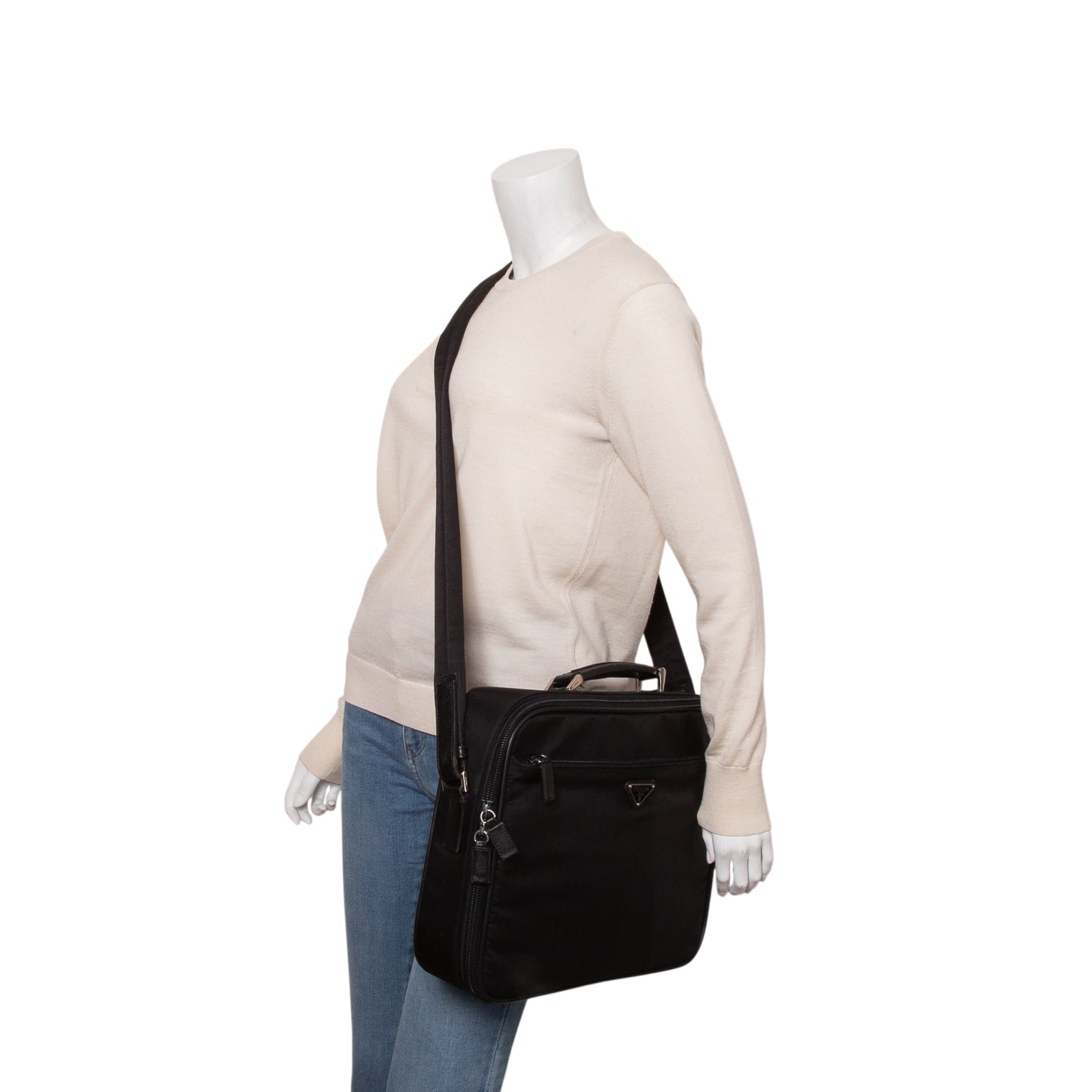 Prada Black Tessuto Nylon Computer Bag w/ Strap
