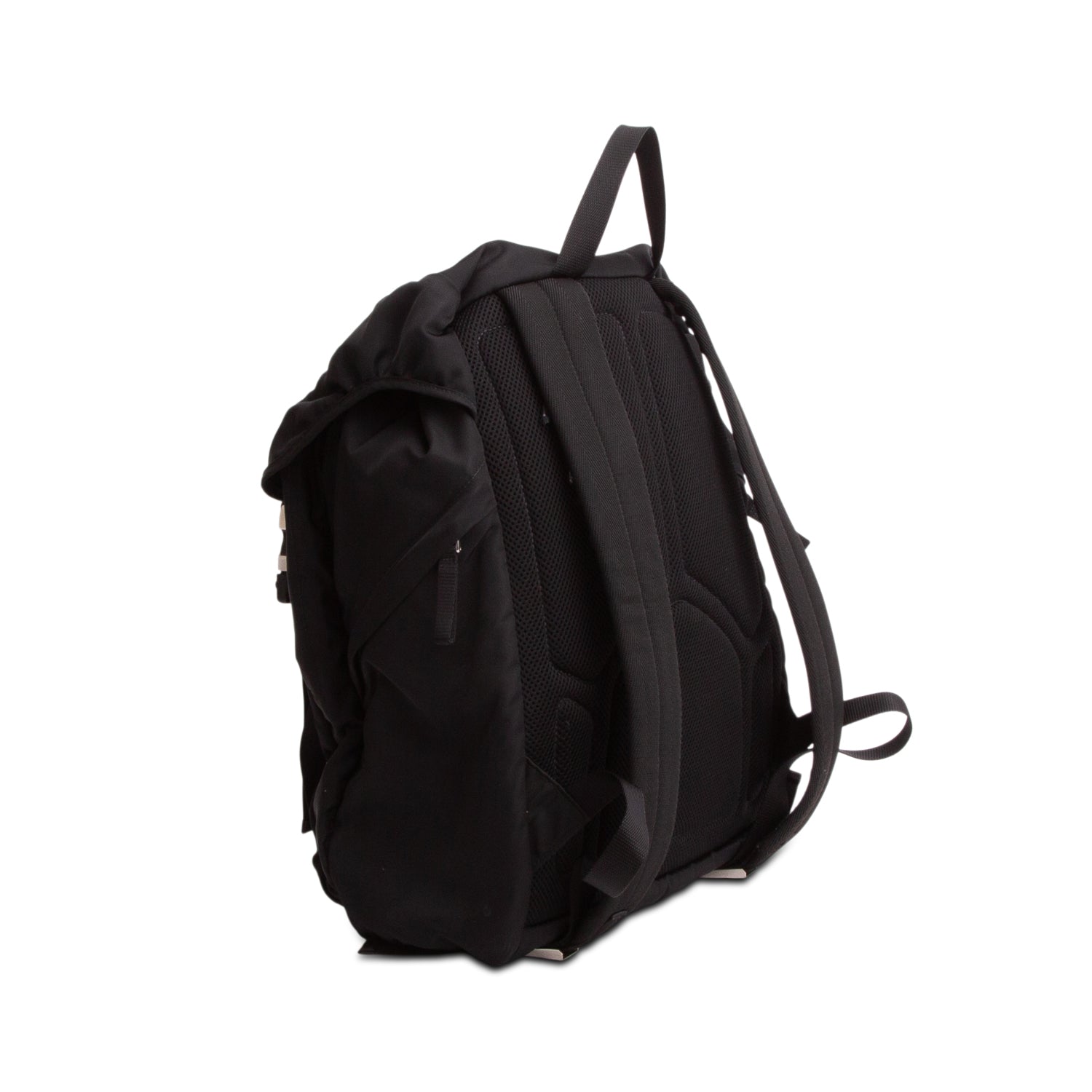Prada Black Nylon Montagna Double Buckle Backpack w/ Authenticity Card