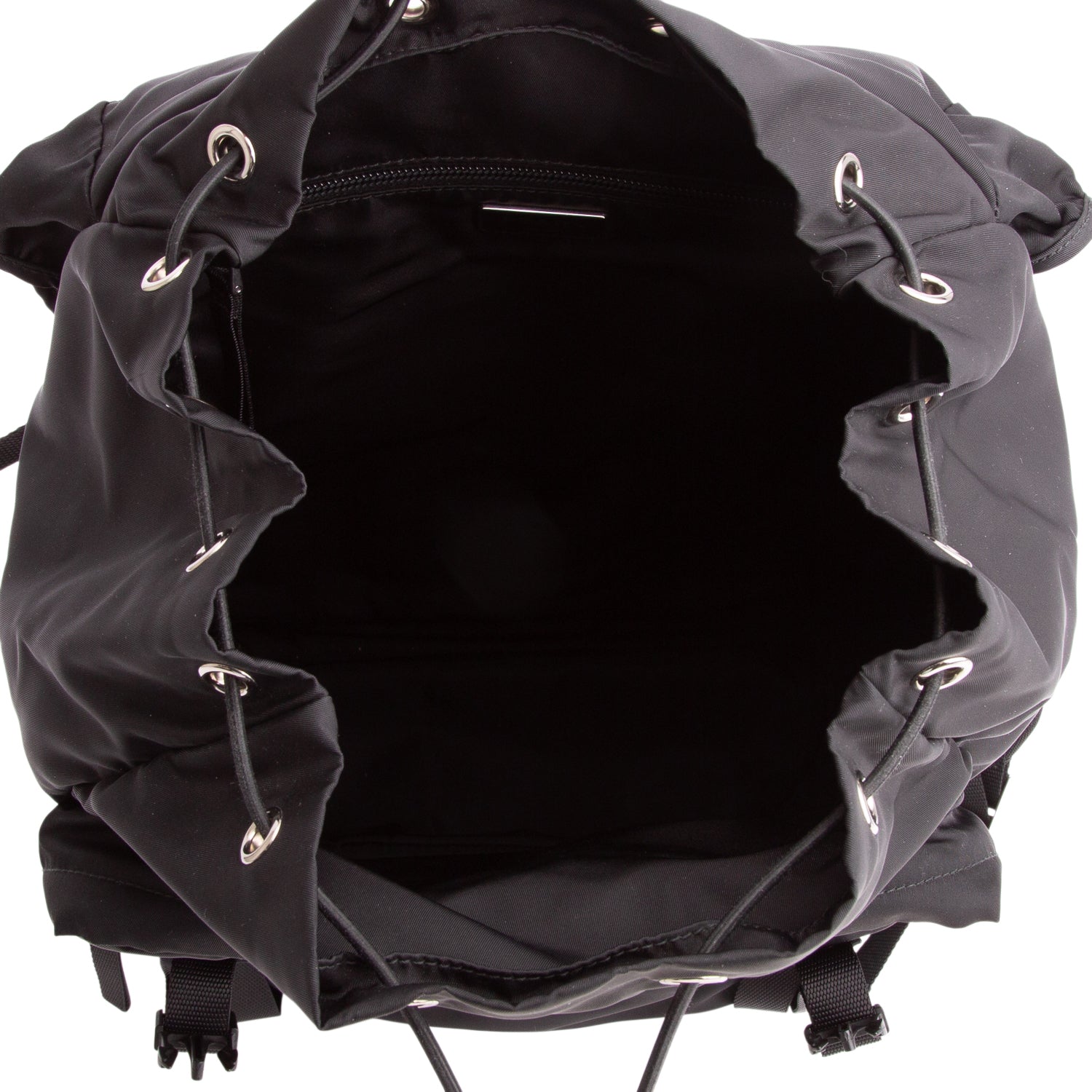 Prada Black Nylon Montagna Double Buckle Backpack w/ Authenticity Card