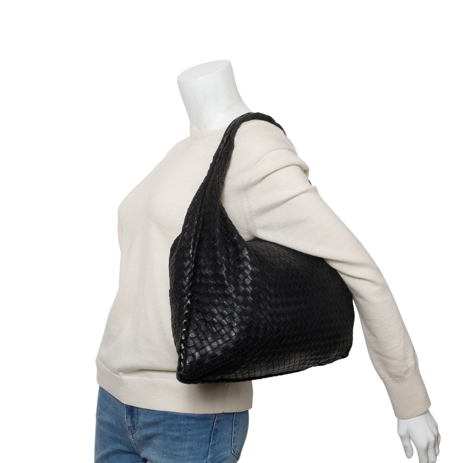 Bottega Veneta Black Nappa Intrecciato Large Hobo