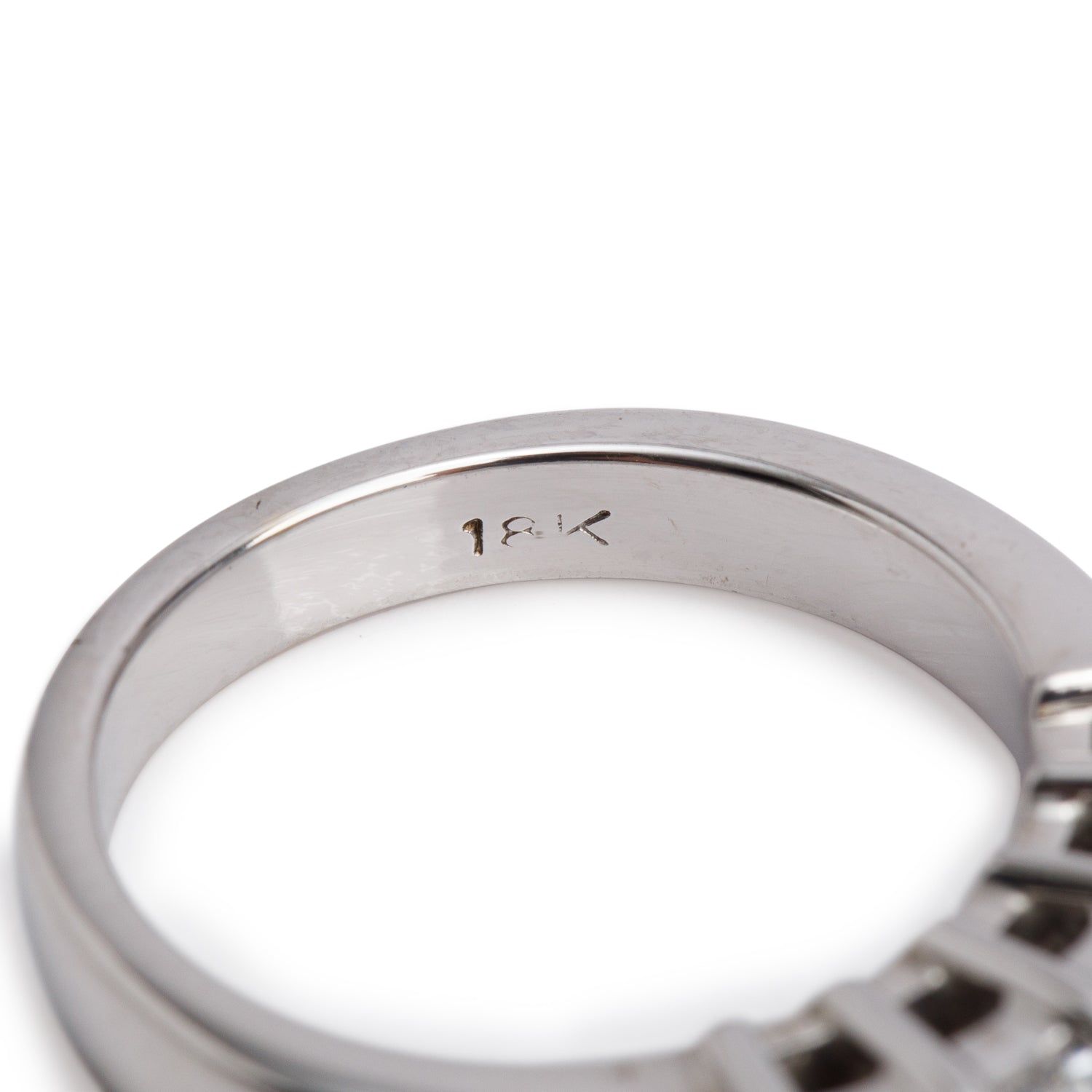 18k White Gold Five-Stone Diamond Band Ring, Size 5.75