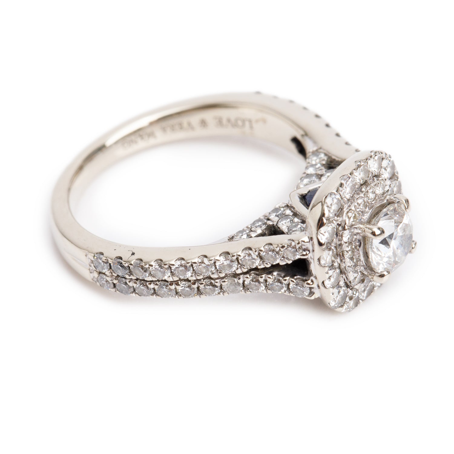 Vera Wang 14k White Gold Love Diamond Engagement Ring, Size 5.5