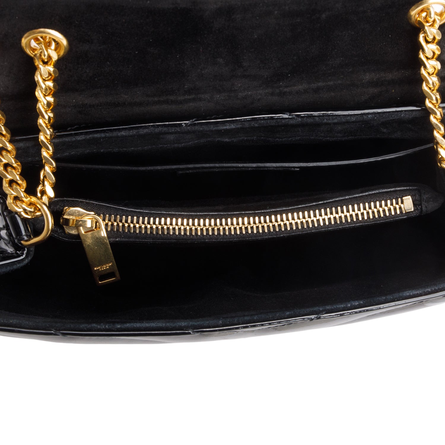 Saint Laurent 2020 Black Patent Y Quilted Monogram Small Loulou Crossbody Bag