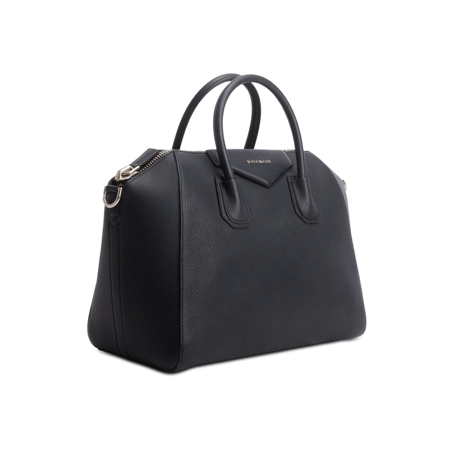 Givenchy Black Sugar Goatskin Leather Medium Antigona w/ Strap