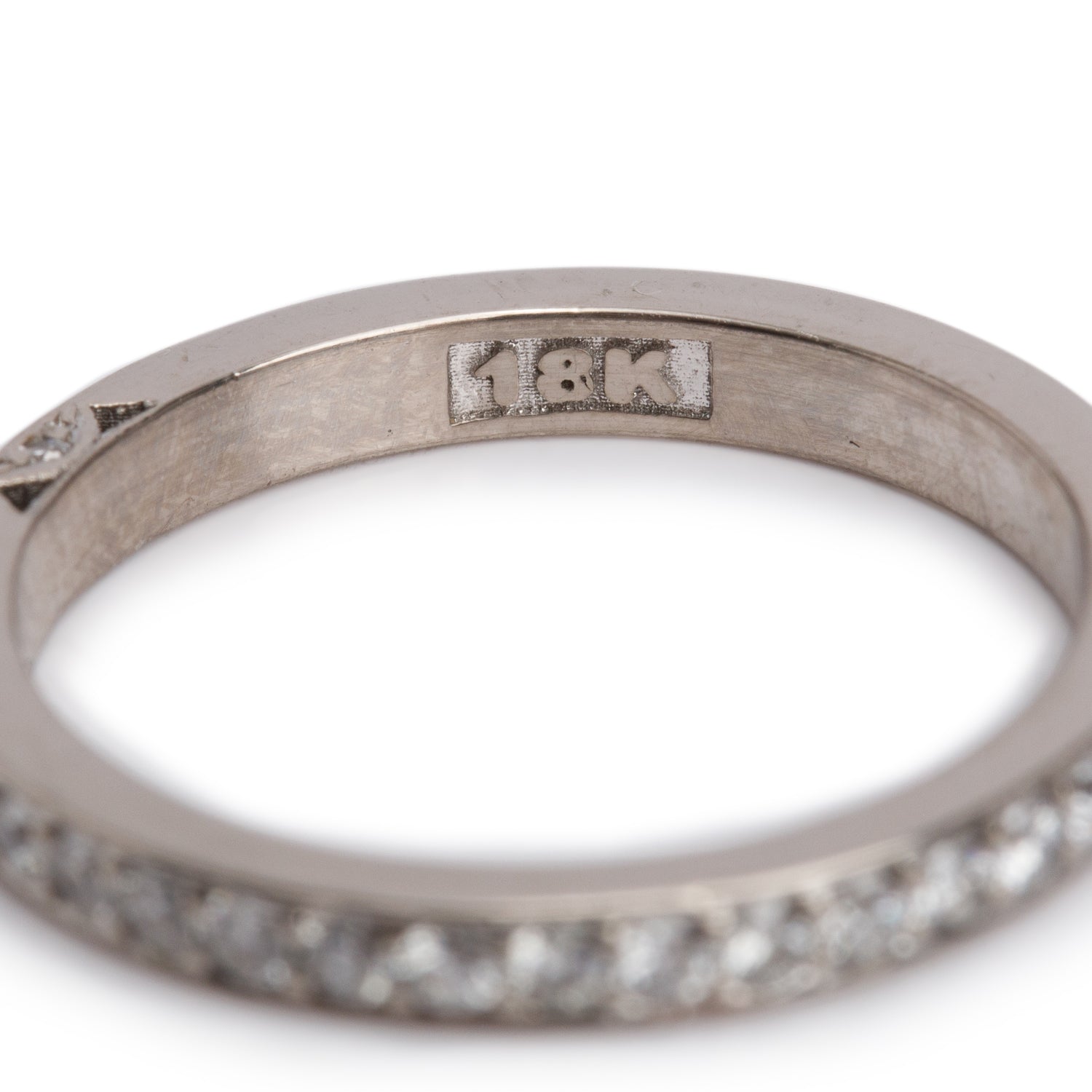18k White Gold 0.67 tcw. Diamond Eternity Wedding Band Ring, Size 6.25