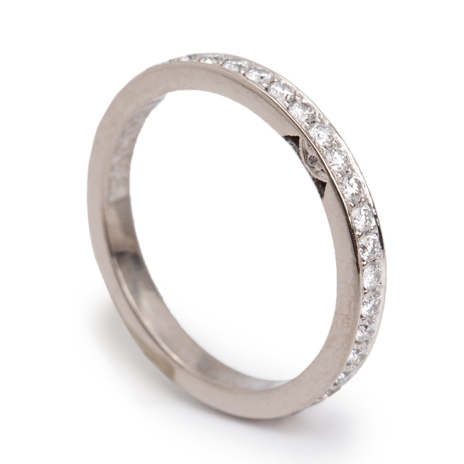 18k White Gold 0.67 tcw. Diamond Eternity Wedding Band Ring, Size 6.25
