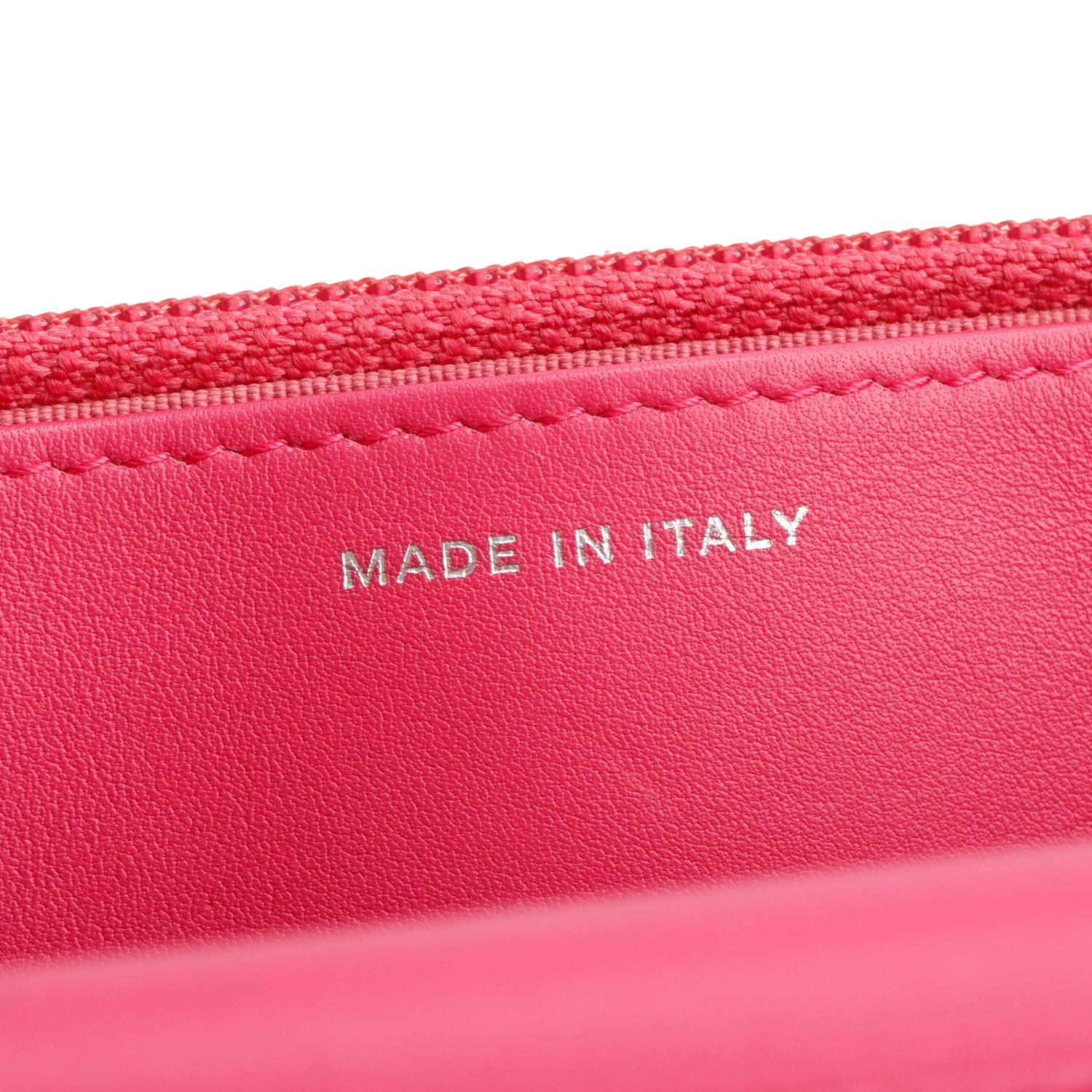 Chanel Pink Lizard Embossed Wallet on Chain