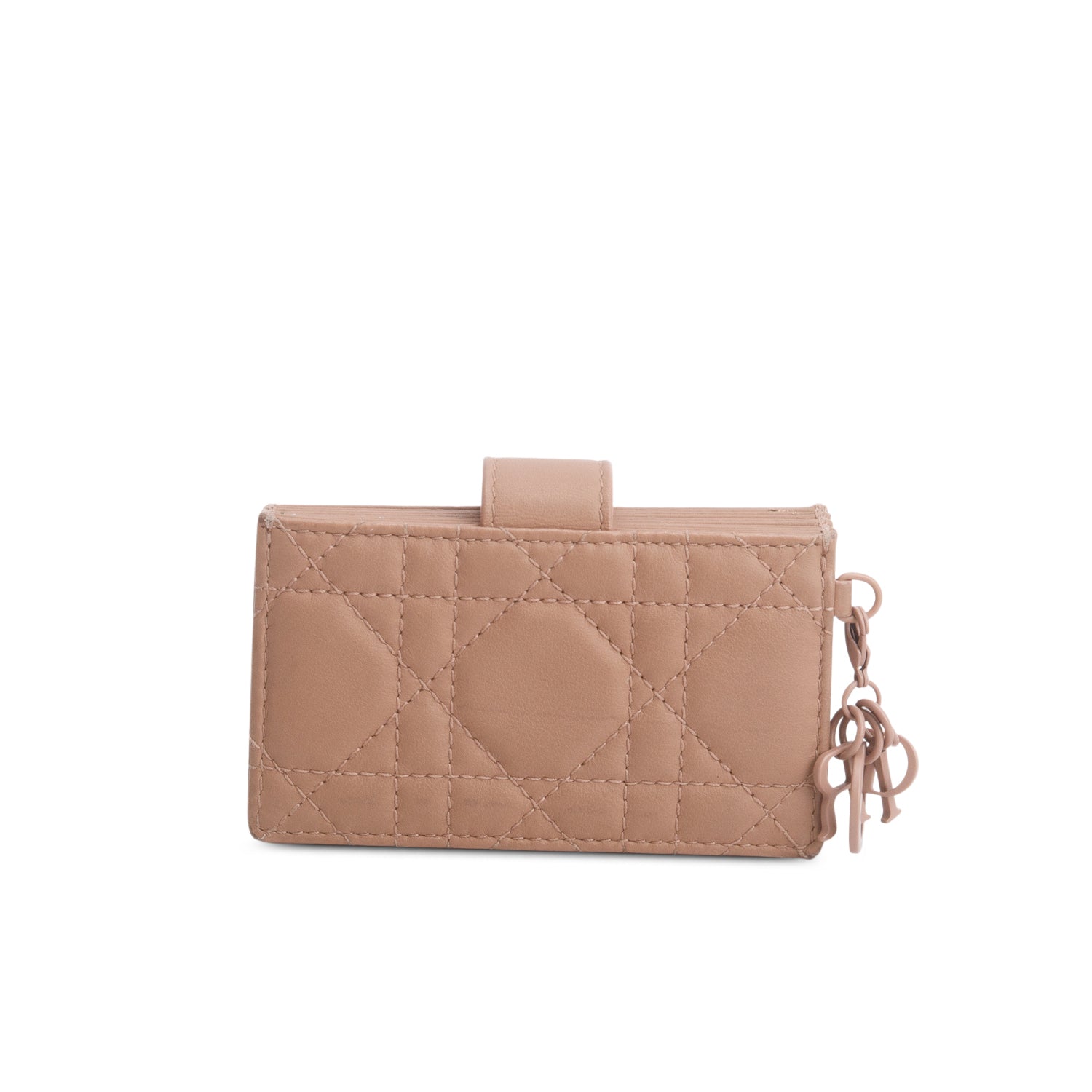 Christian Dior 2021 Brown Lambskin Cannage Monochrome Lady Dior Jasmine 5-Gusset Card Holder