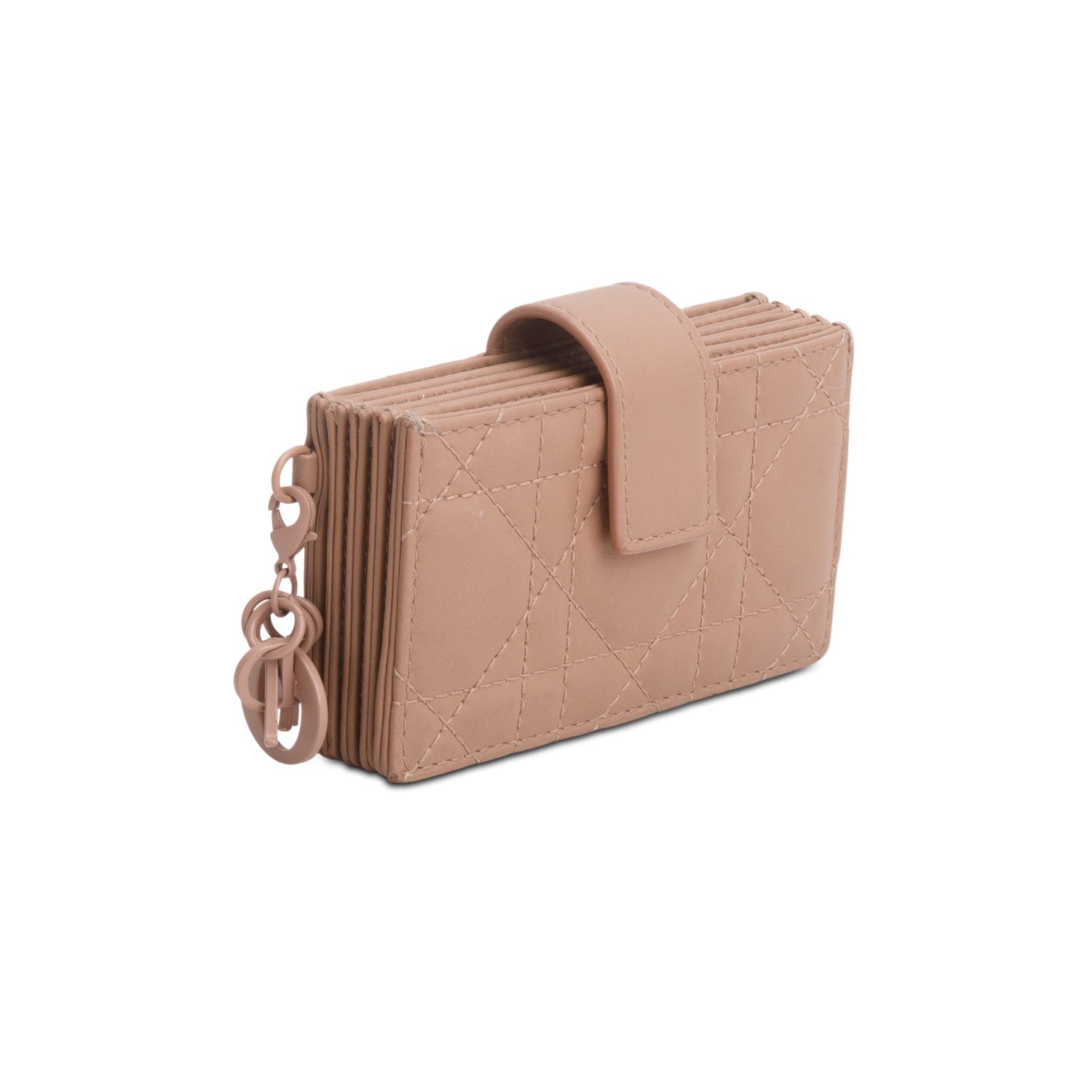 Christian Dior 2021 Brown Lambskin Cannage Monochrome Lady Dior Jasmine 5-Gusset Card Holder