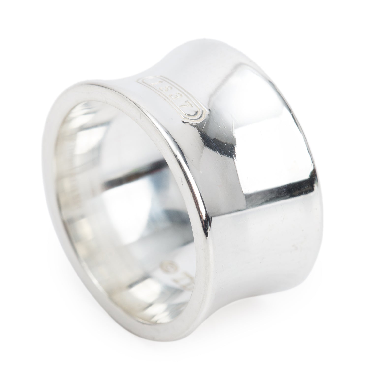 Tiffany & Co. Sterling Silver 1837 12 MM Wide Ring, Size 7