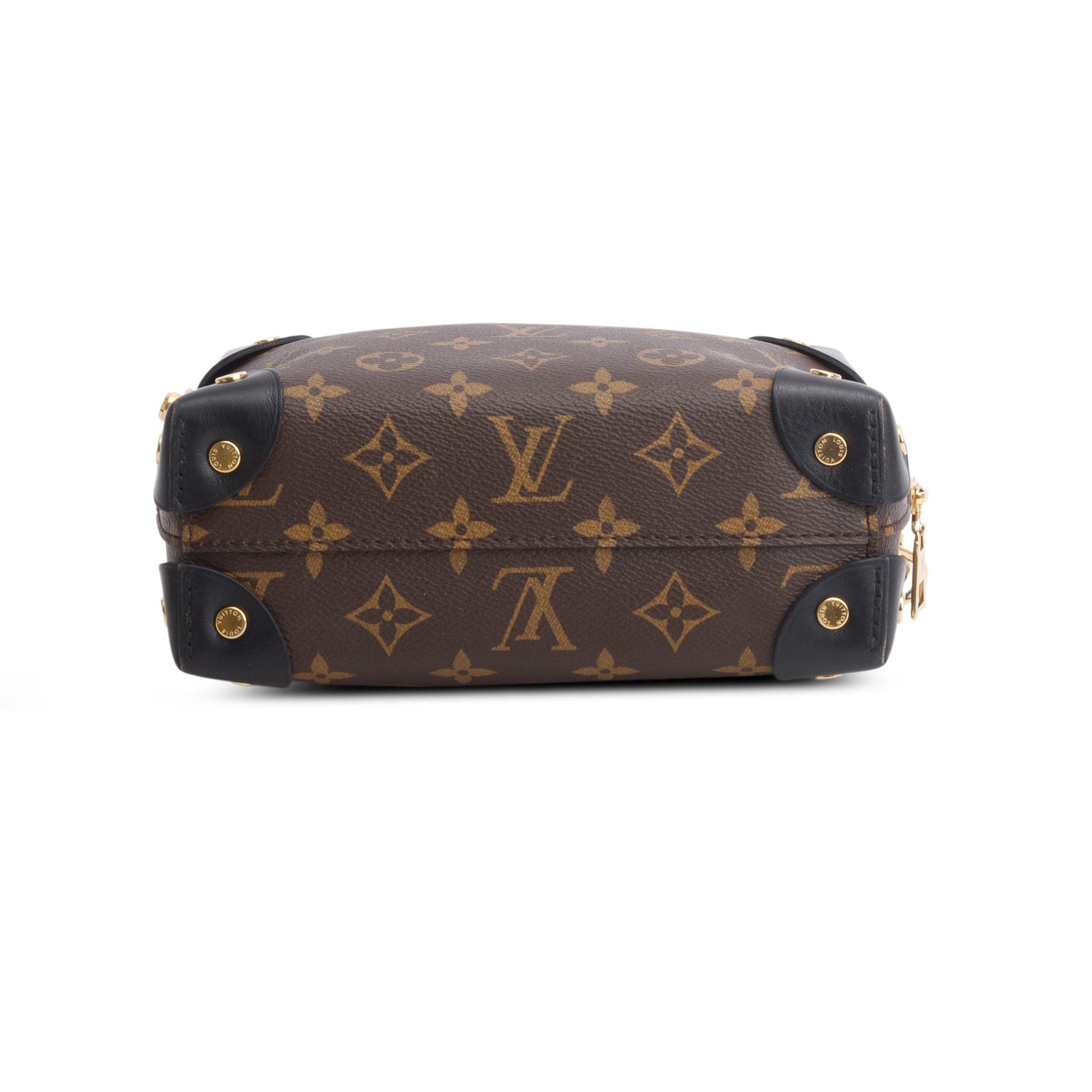 Louis Vuitton Monogram Black Calfskin Petite Malle Souple Bag w/ Straps