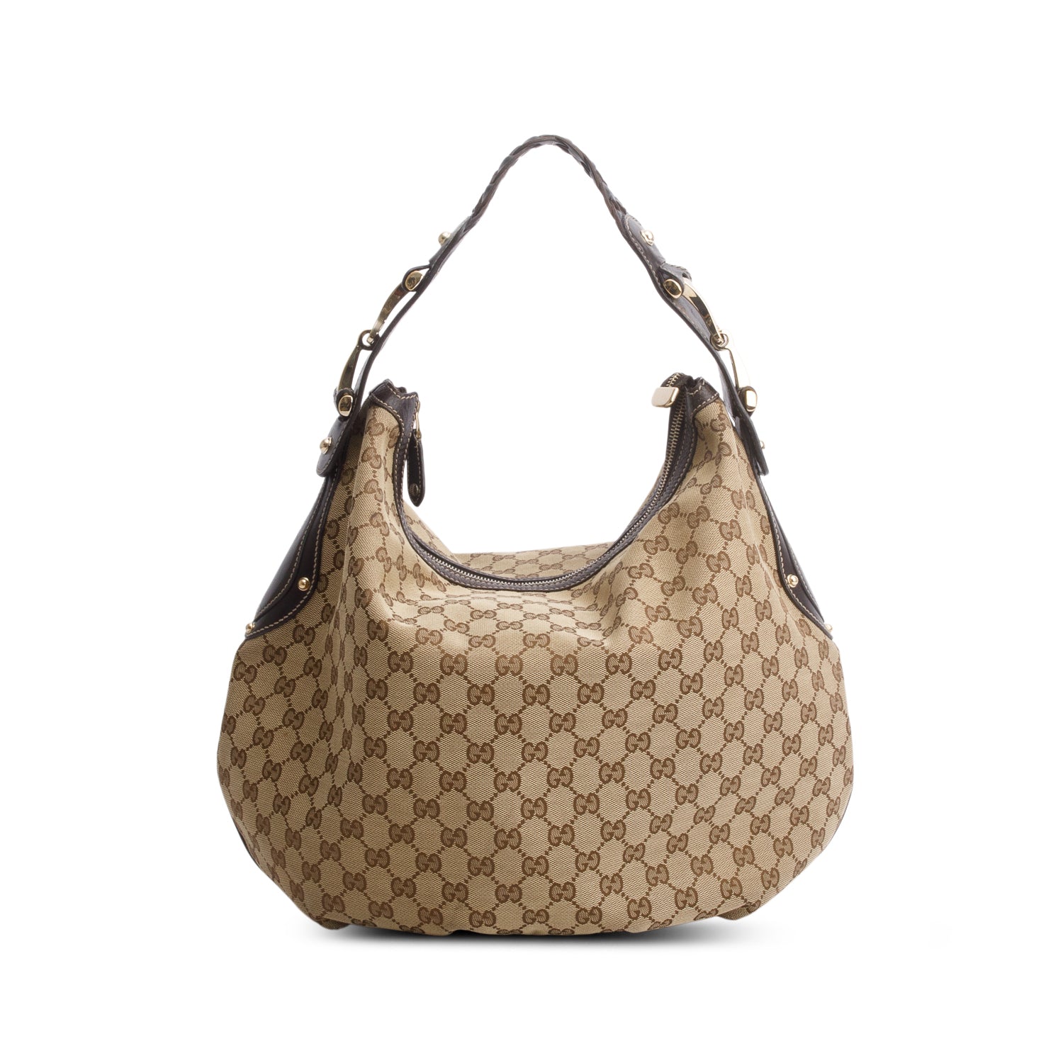 Gucci Brown Monogram Medium Pelham Hobo